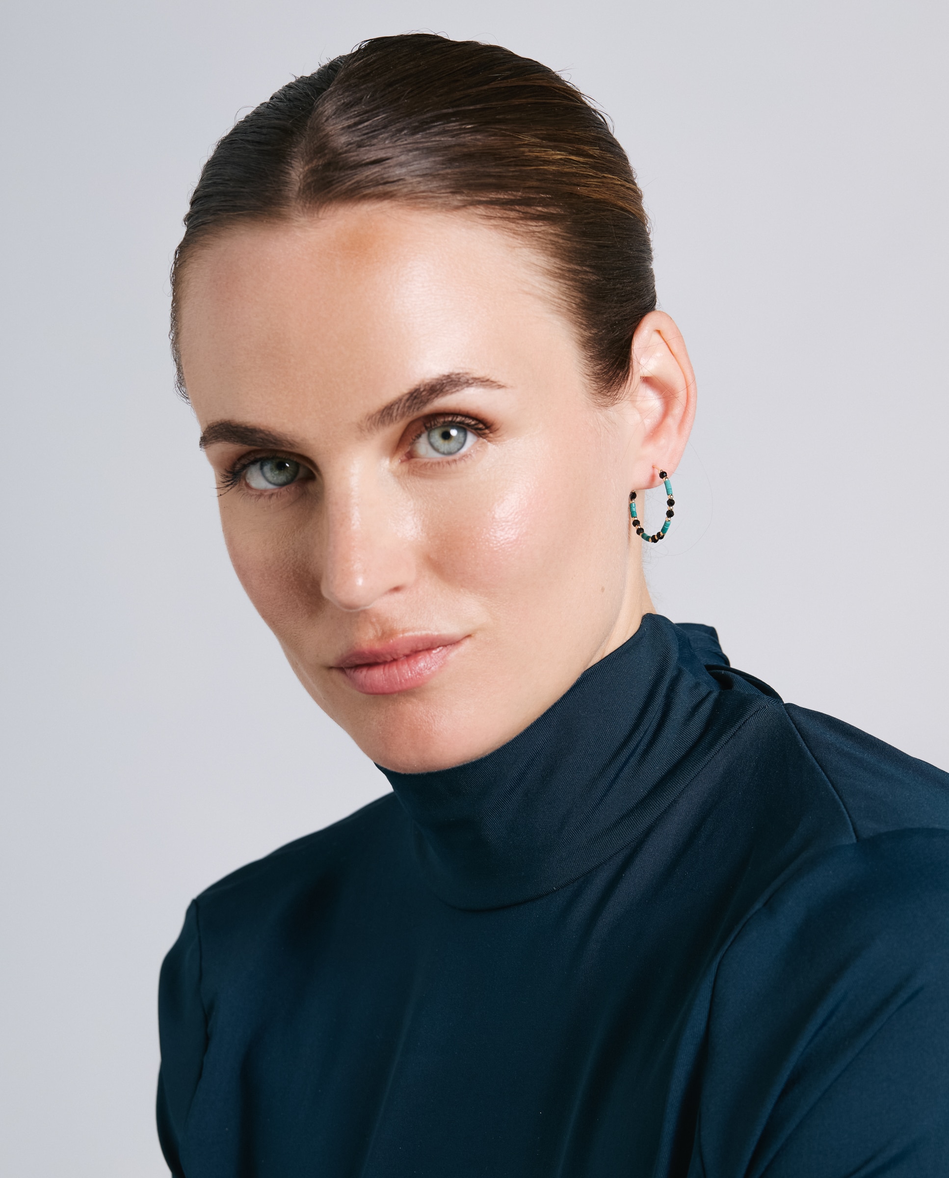 Pendientes africa con acabados en oro de 18k - Luxenter - Azul Azul-2