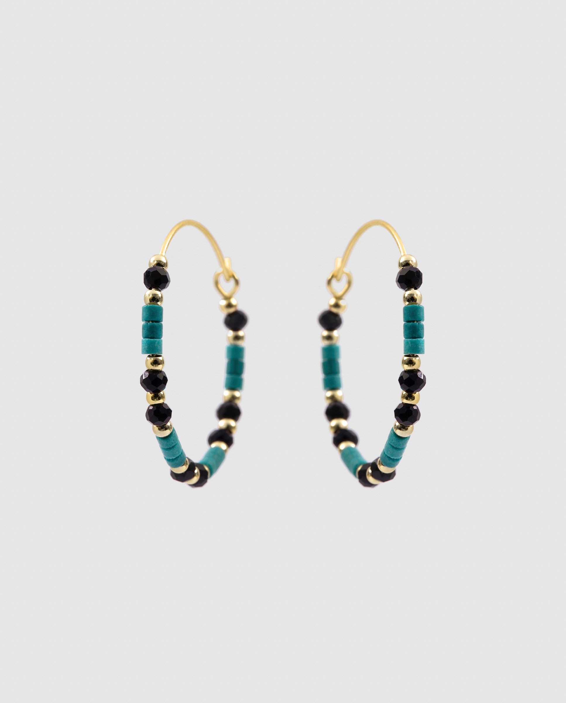 Pendientes africa con acabados en oro de 18k - Luxenter - Azul Azul-3