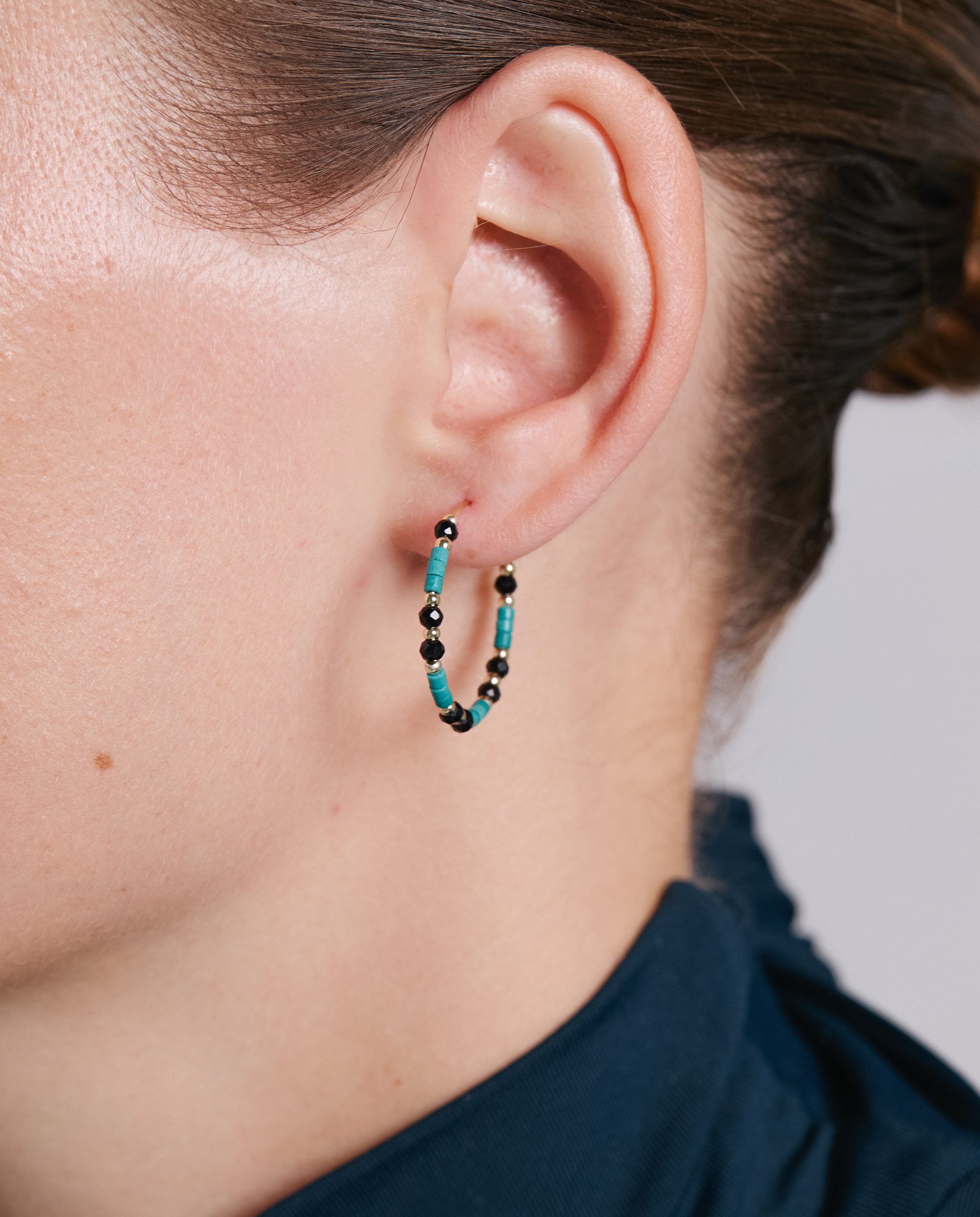 Pendientes africa con acabados en oro de 18k - Luxenter - Azul Azul-4