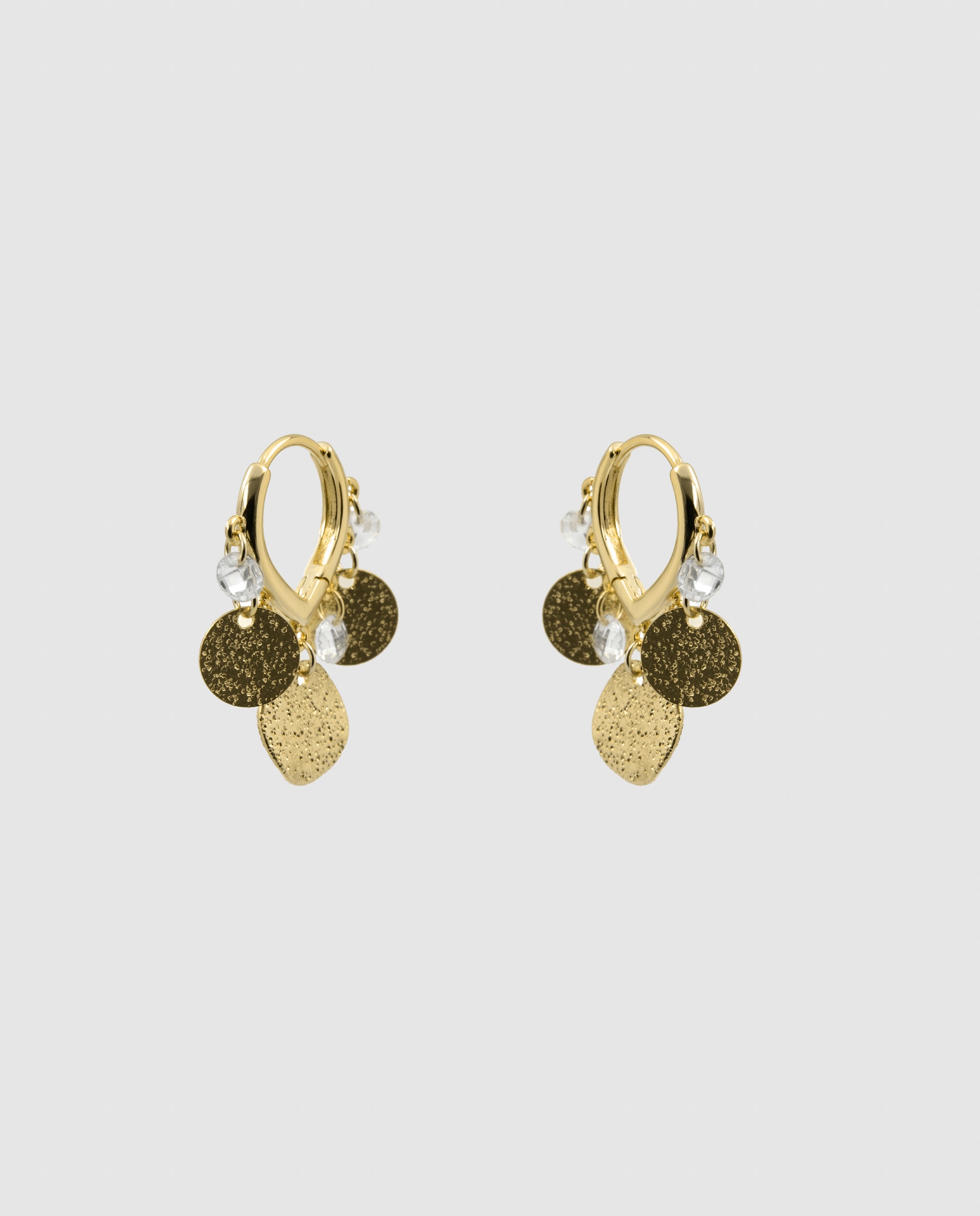 Pendientes de aro africa con circonita acabados en oro de 18k - Luxenter - Dorado Dorado-3