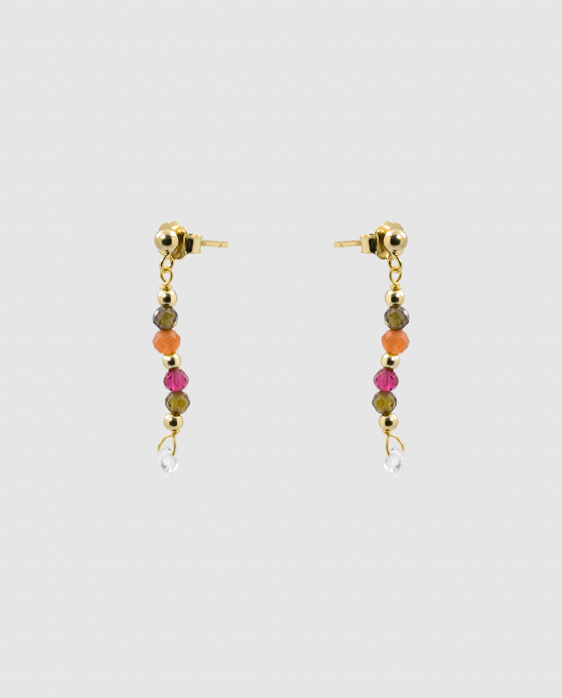 Pendientes africa con piedra natural acabados en oro de 18k - Luxenter - Multicolor Multicolor-3