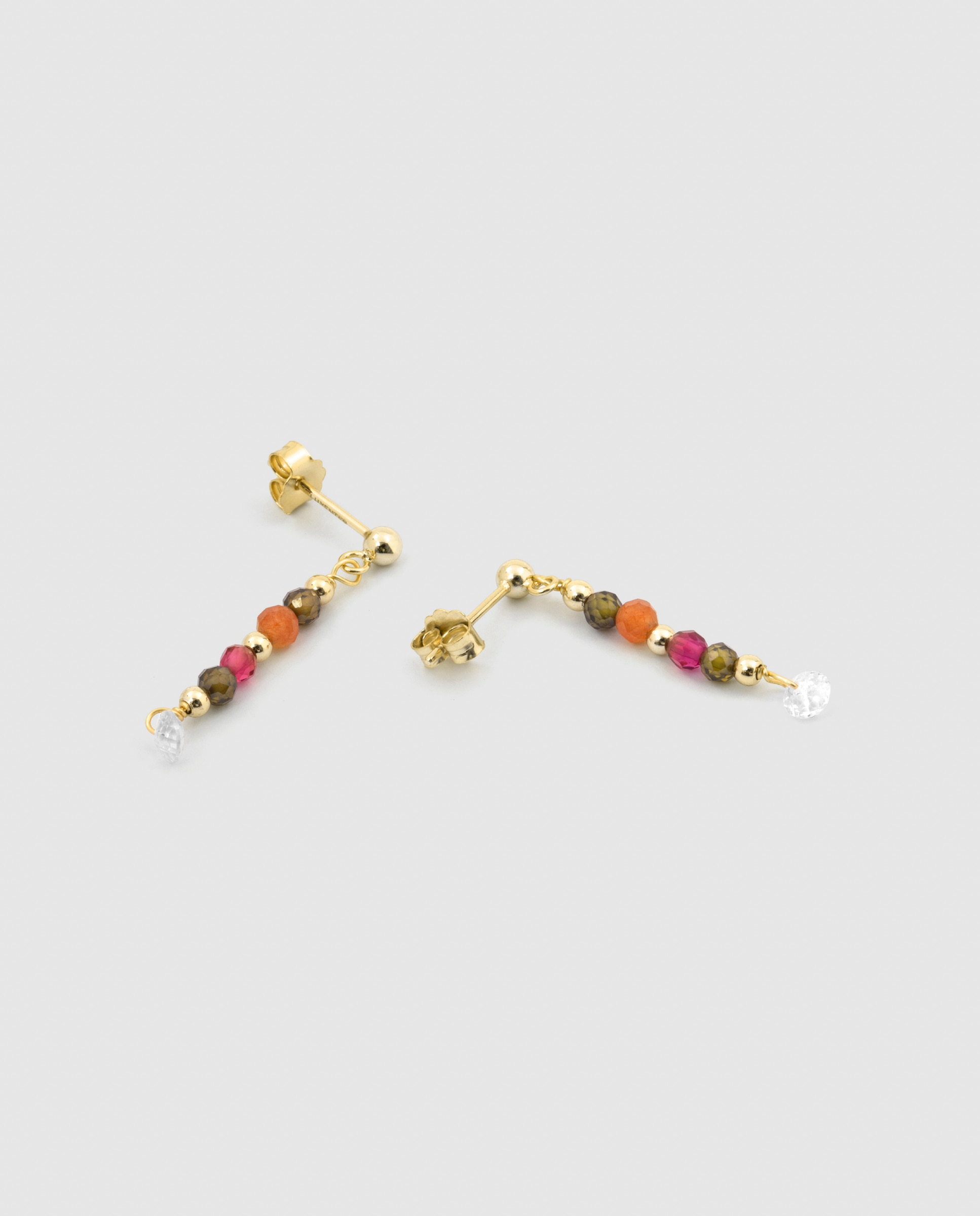 Pendientes africa con piedra natural acabados en oro de 18k - Luxenter - Multicolor Multicolor-6