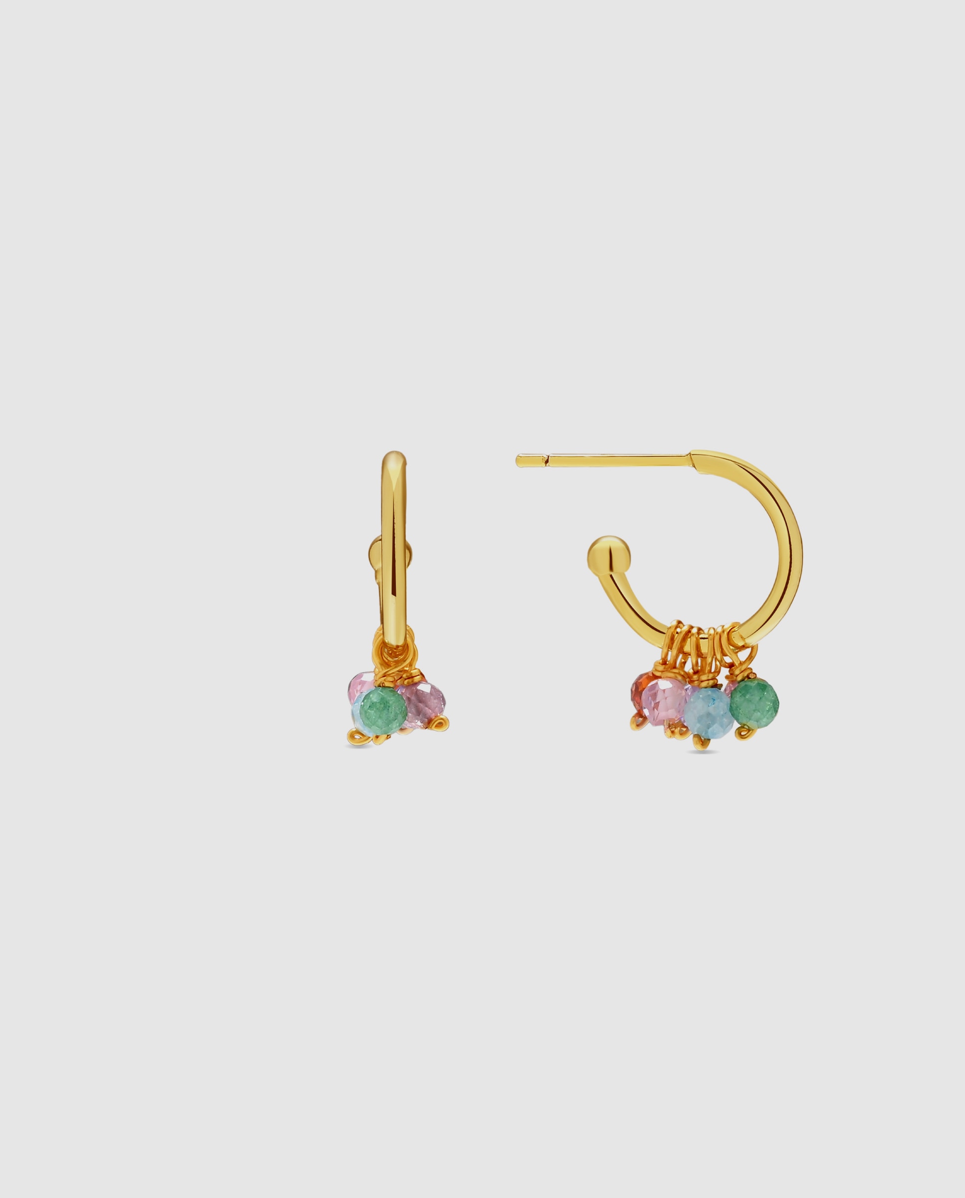 Imagen 0 de Pendientes africa con circonita acabados en oro de 18k Multicolor
