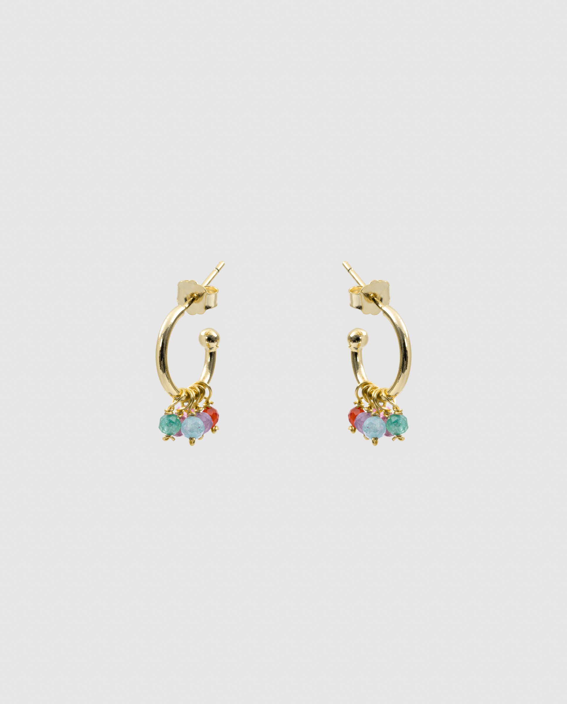 Pendientes africa con circonita acabados en oro de 18k - Luxenter - Multicolor Multicolor-3