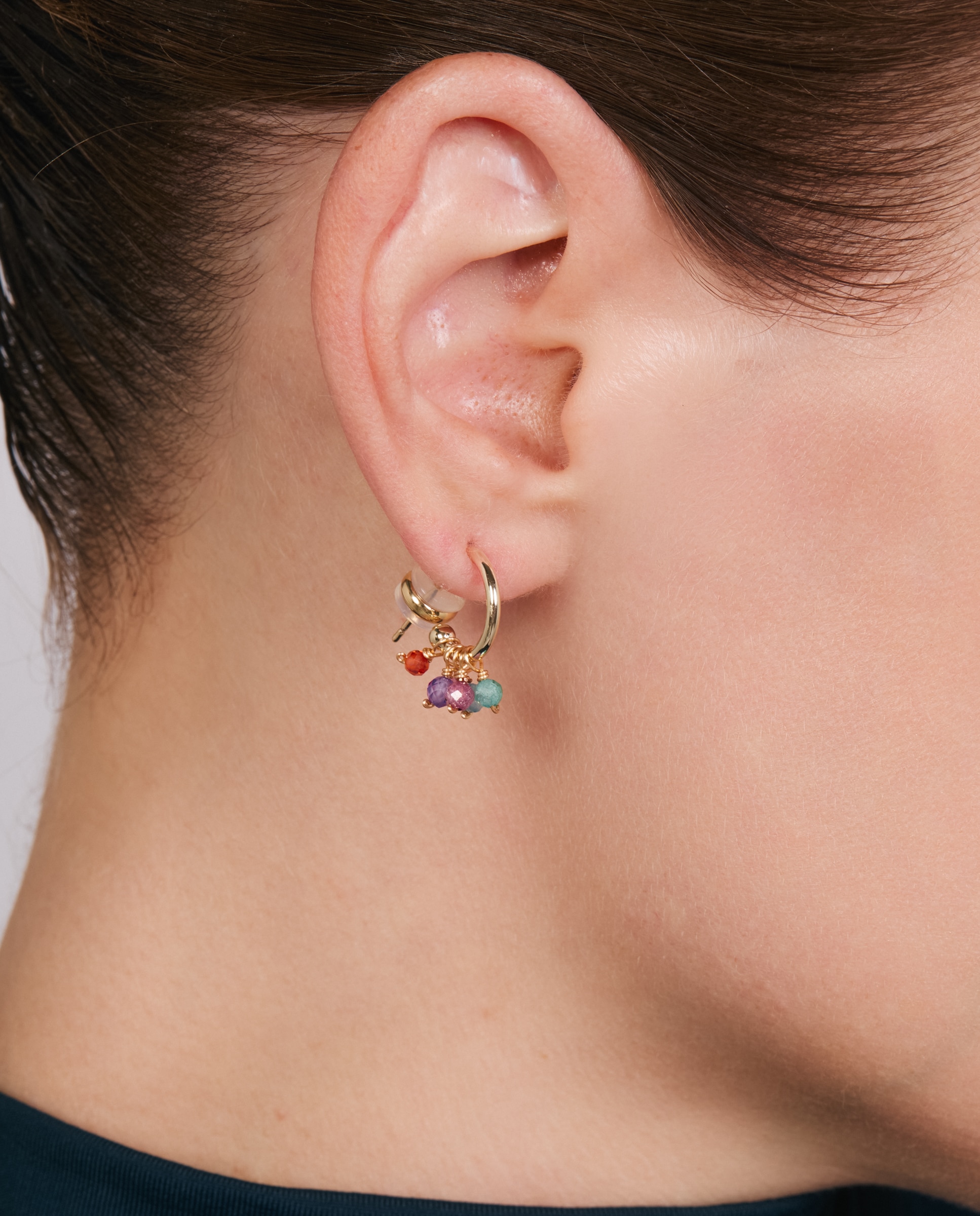 Pendientes africa con circonita acabados en oro de 18k - Luxenter - Multicolor Multicolor-4