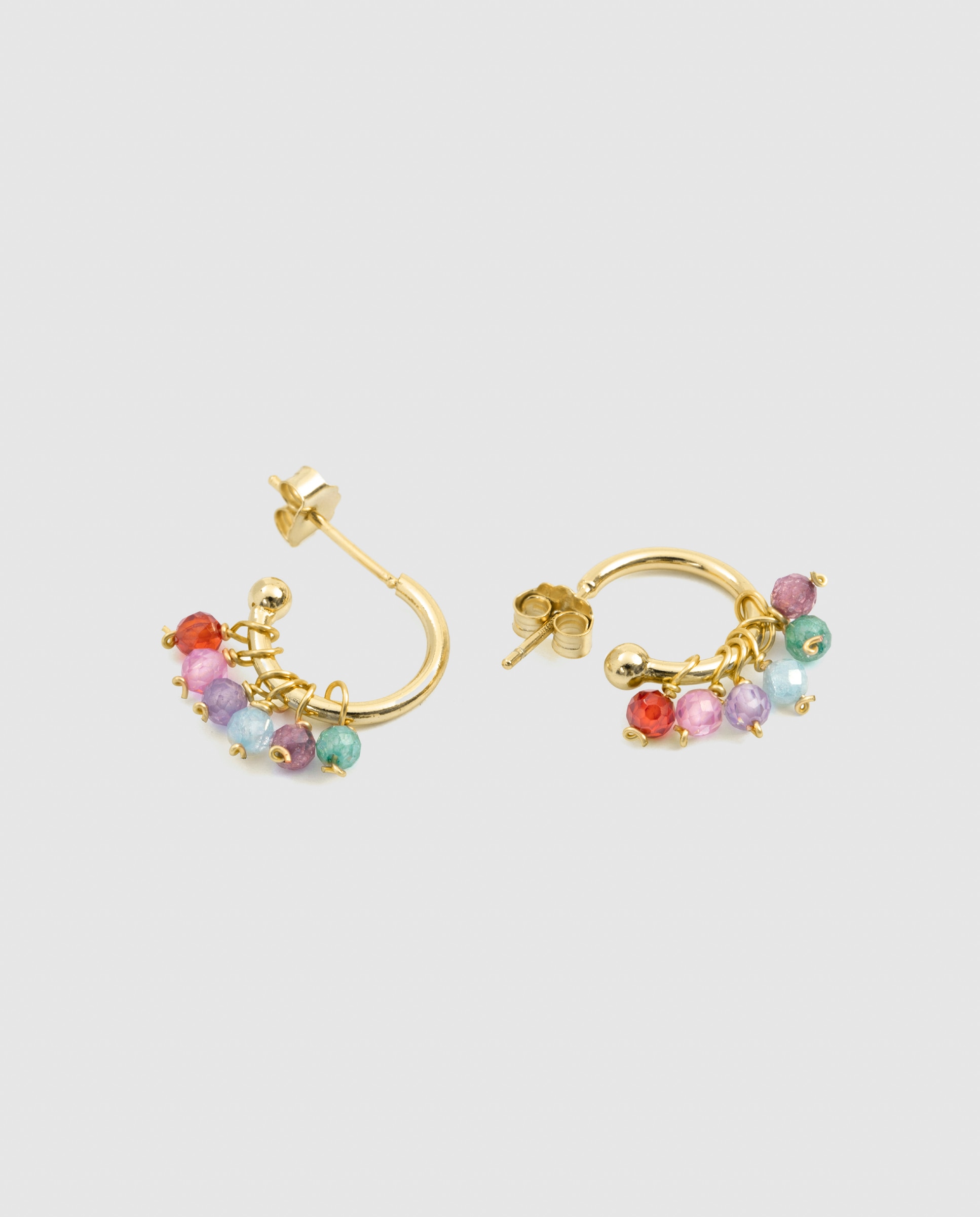 Pendientes africa con circonita acabados en oro de 18k - Luxenter - Multicolor Multicolor-6