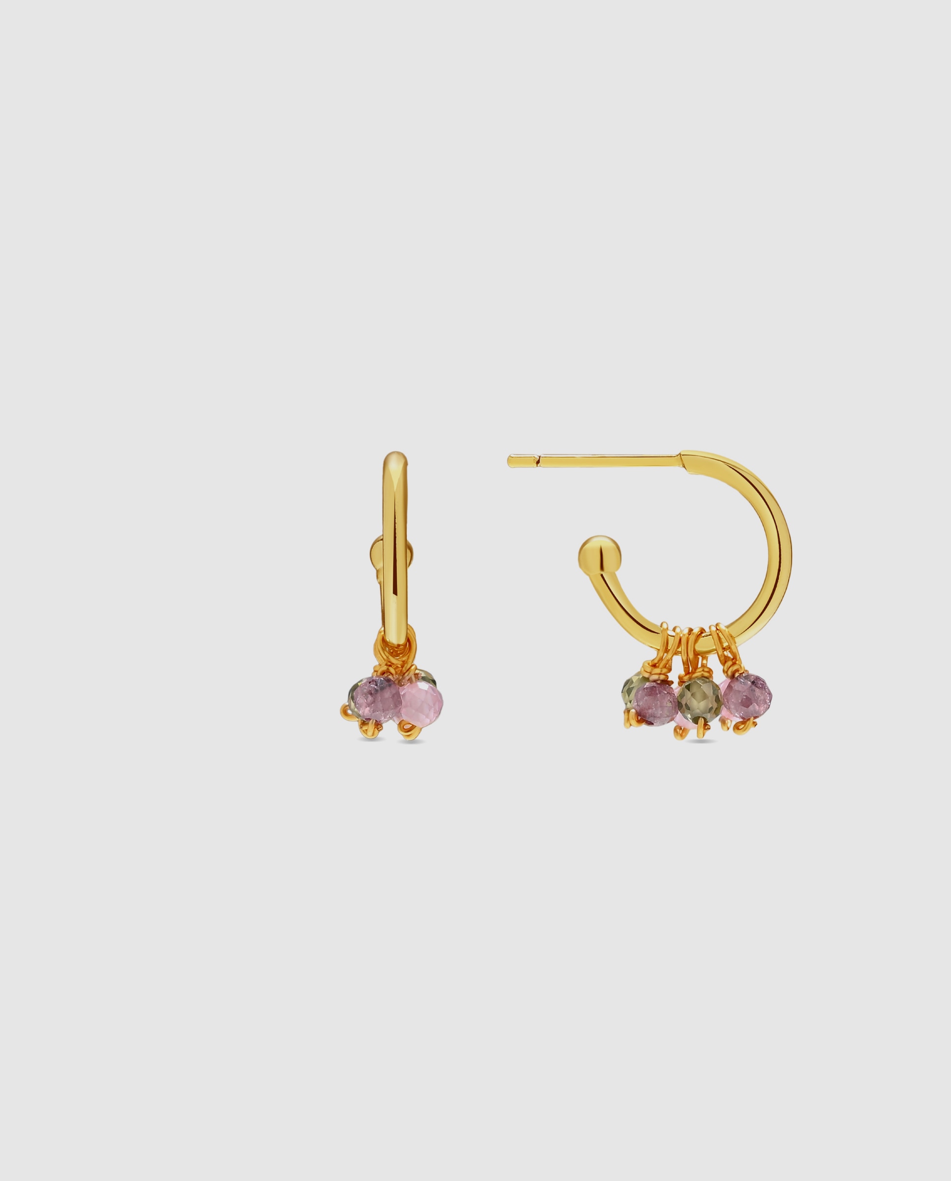 Pendientes africa con circonita acabados en oro de 18k - Luxenter - Multicolor Multicolor-1