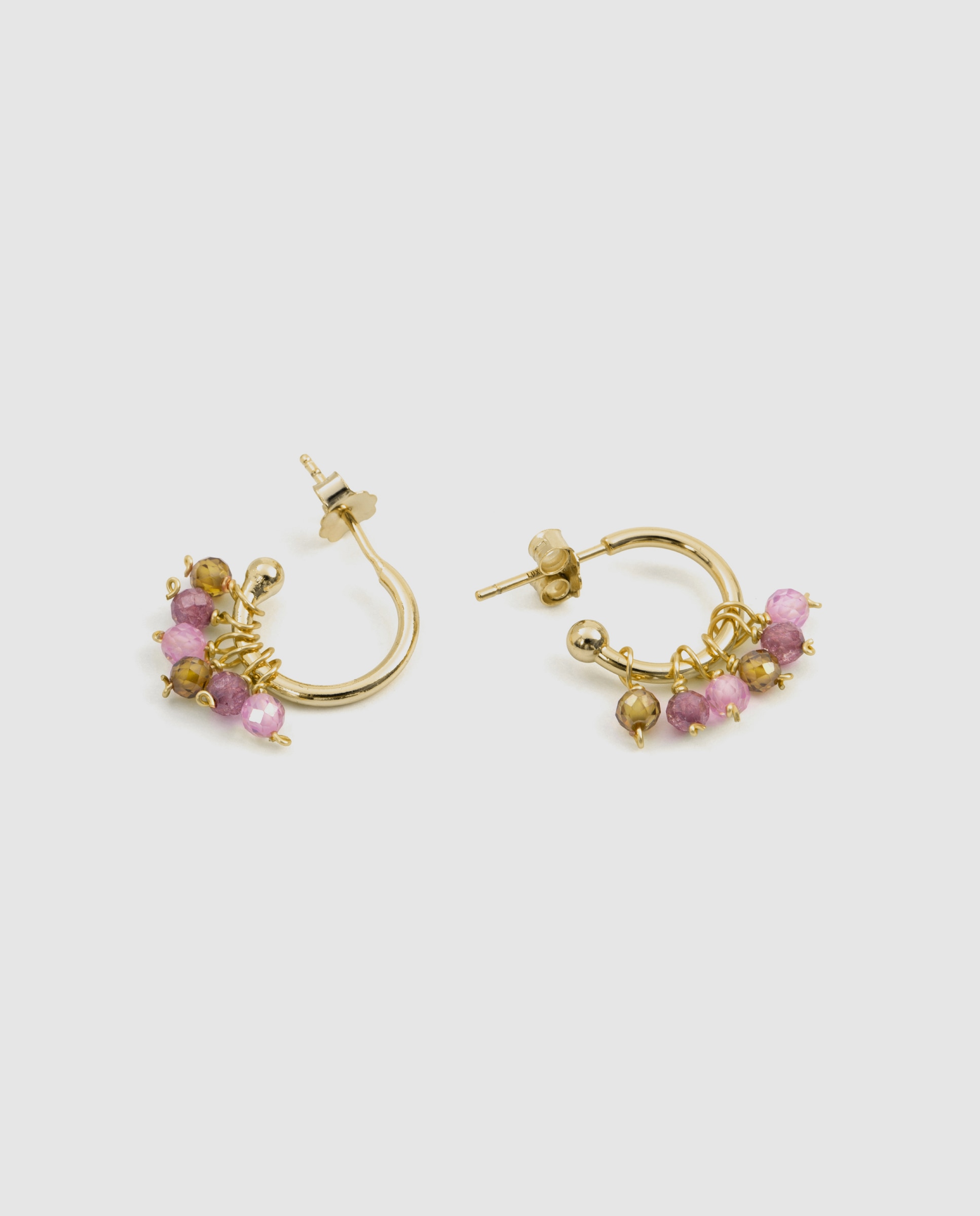 Pendientes africa con circonita acabados en oro de 18k - Luxenter - Multicolor Multicolor-6