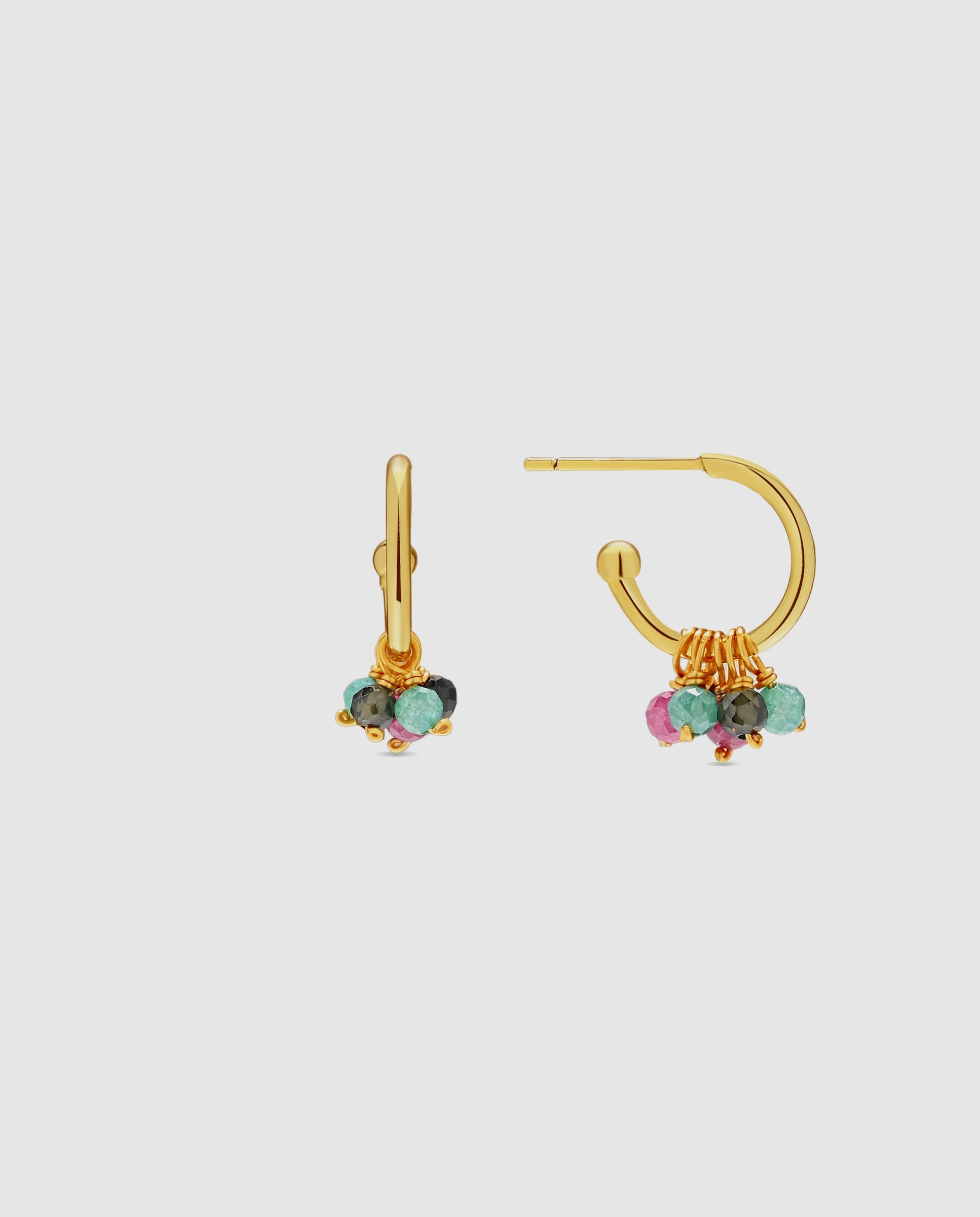 Pendientes africa con circonita acabados en oro de 18k - Luxenter - Multicolor Multicolor-1