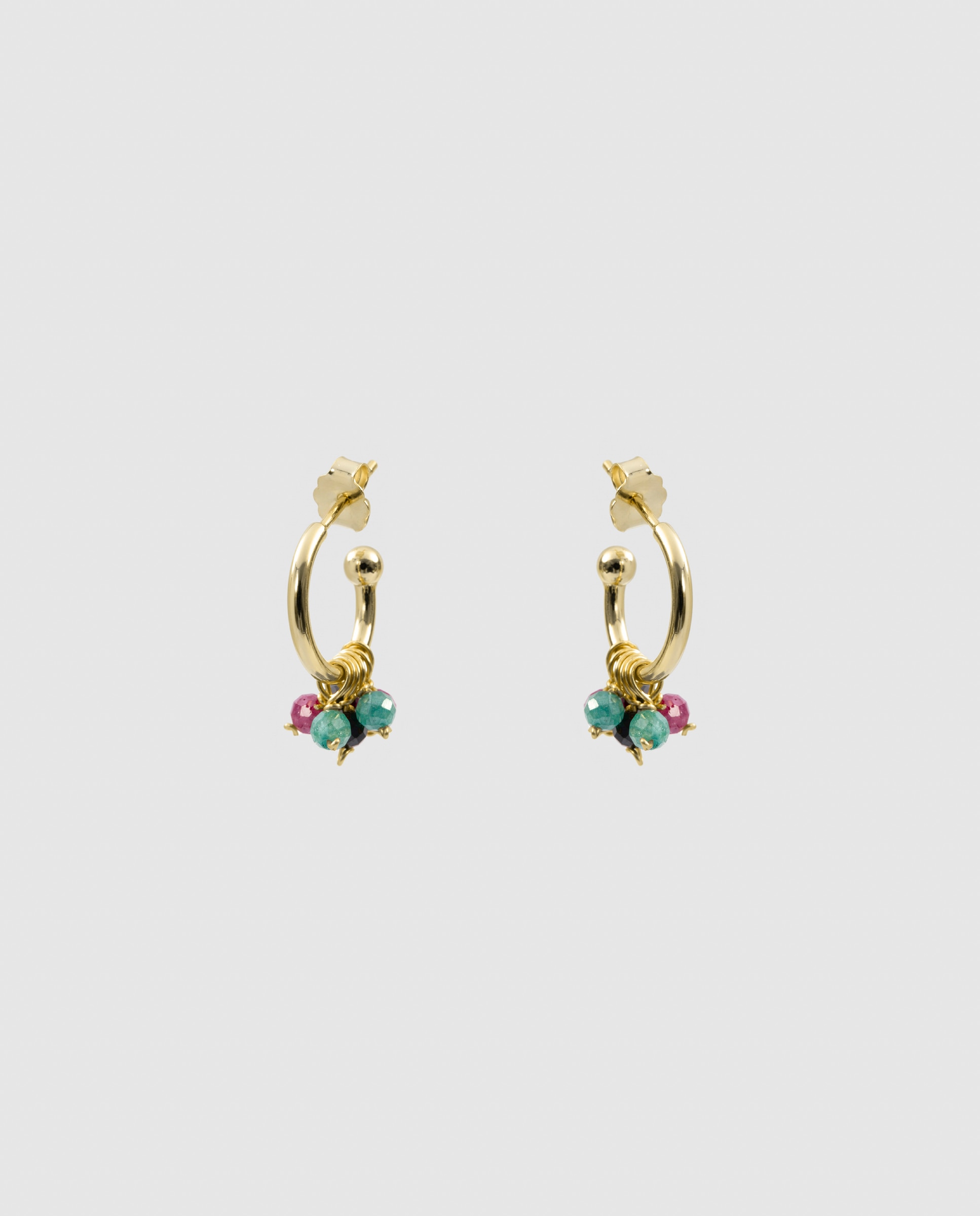 Pendientes africa con circonita acabados en oro de 18k - Luxenter - Multicolor Multicolor-3
