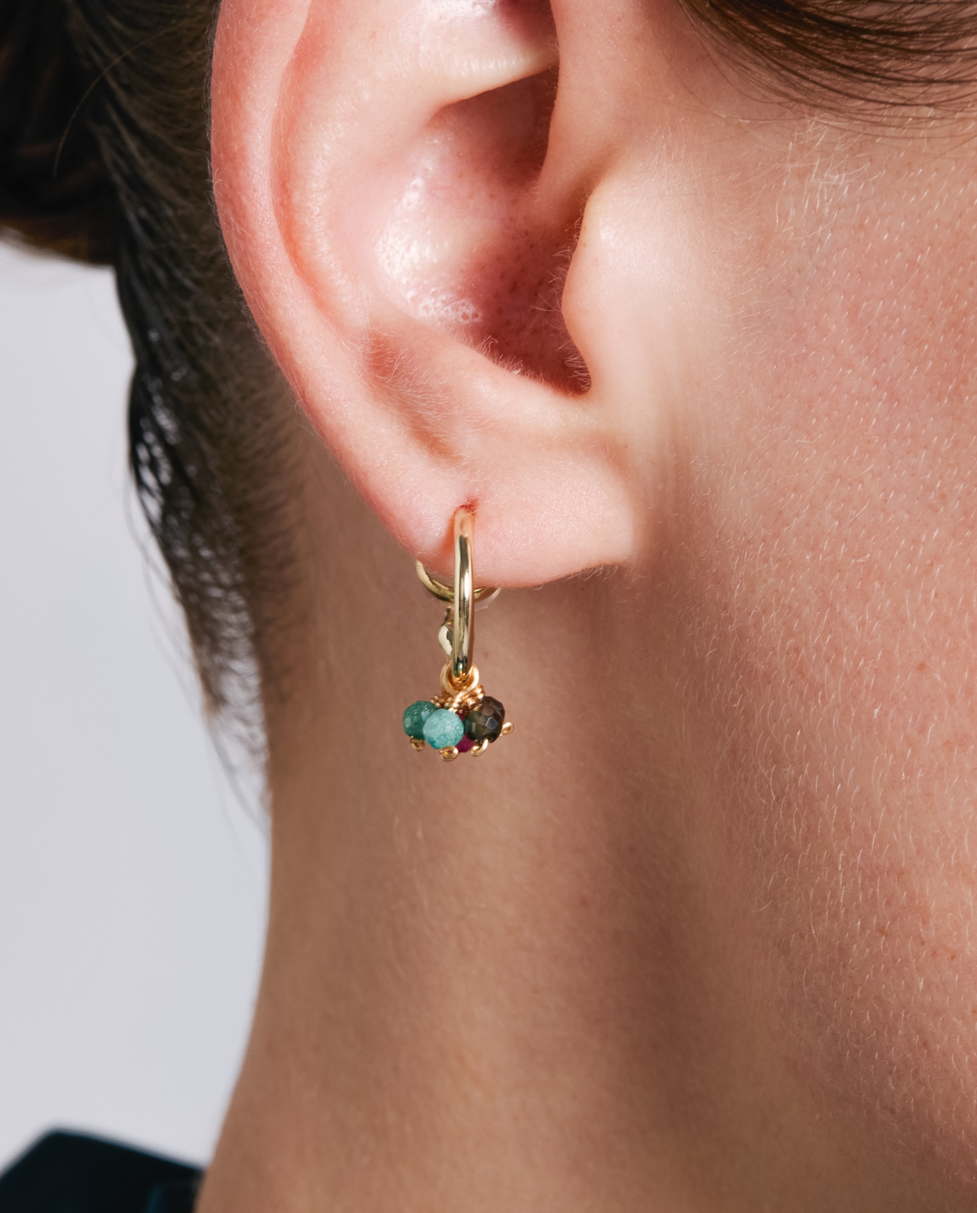 Pendientes africa con circonita acabados en oro de 18k - Luxenter - Multicolor Multicolor-4