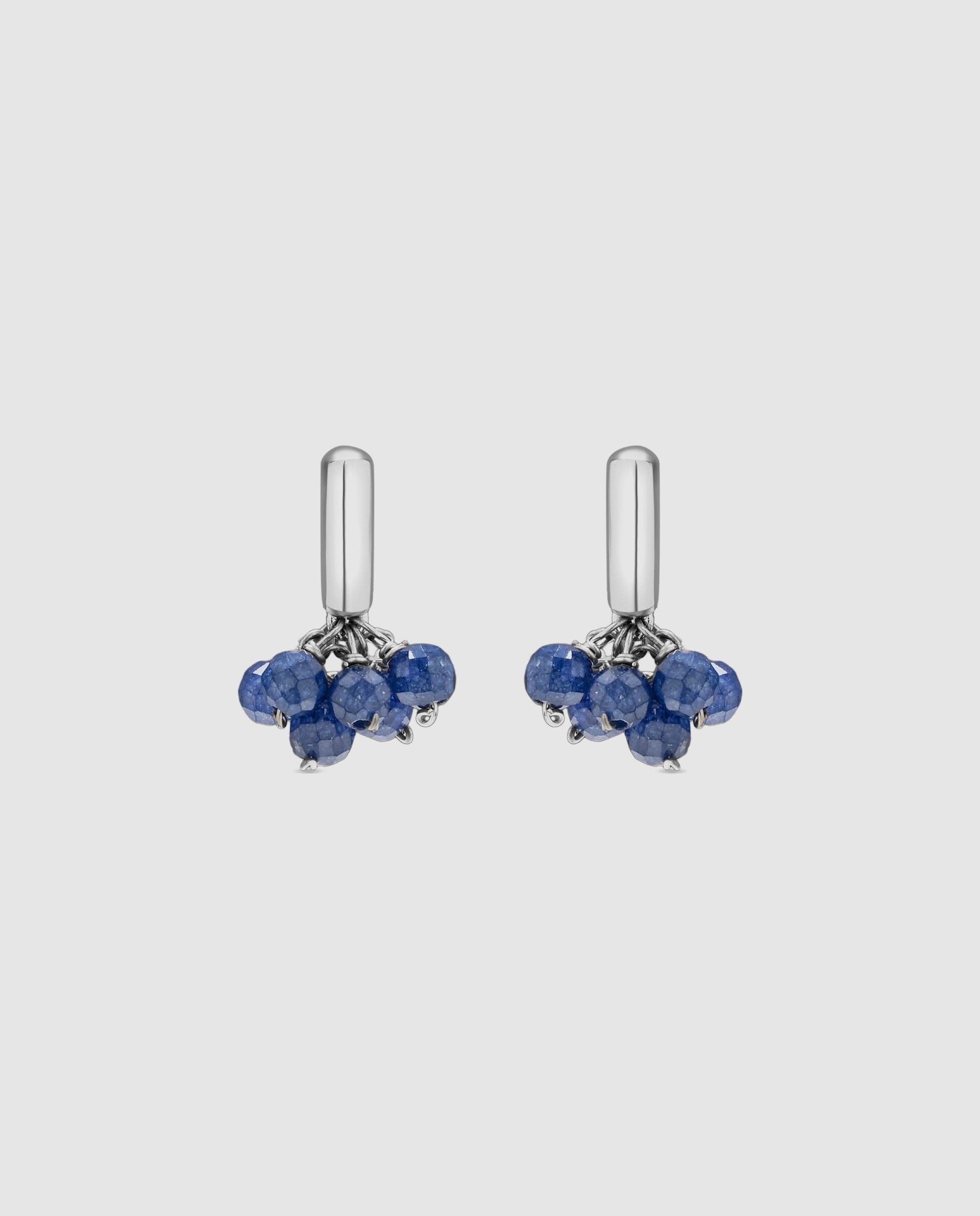 Pendientes africa con circonita acabados en rodio - Luxenter - Azul Azul-1