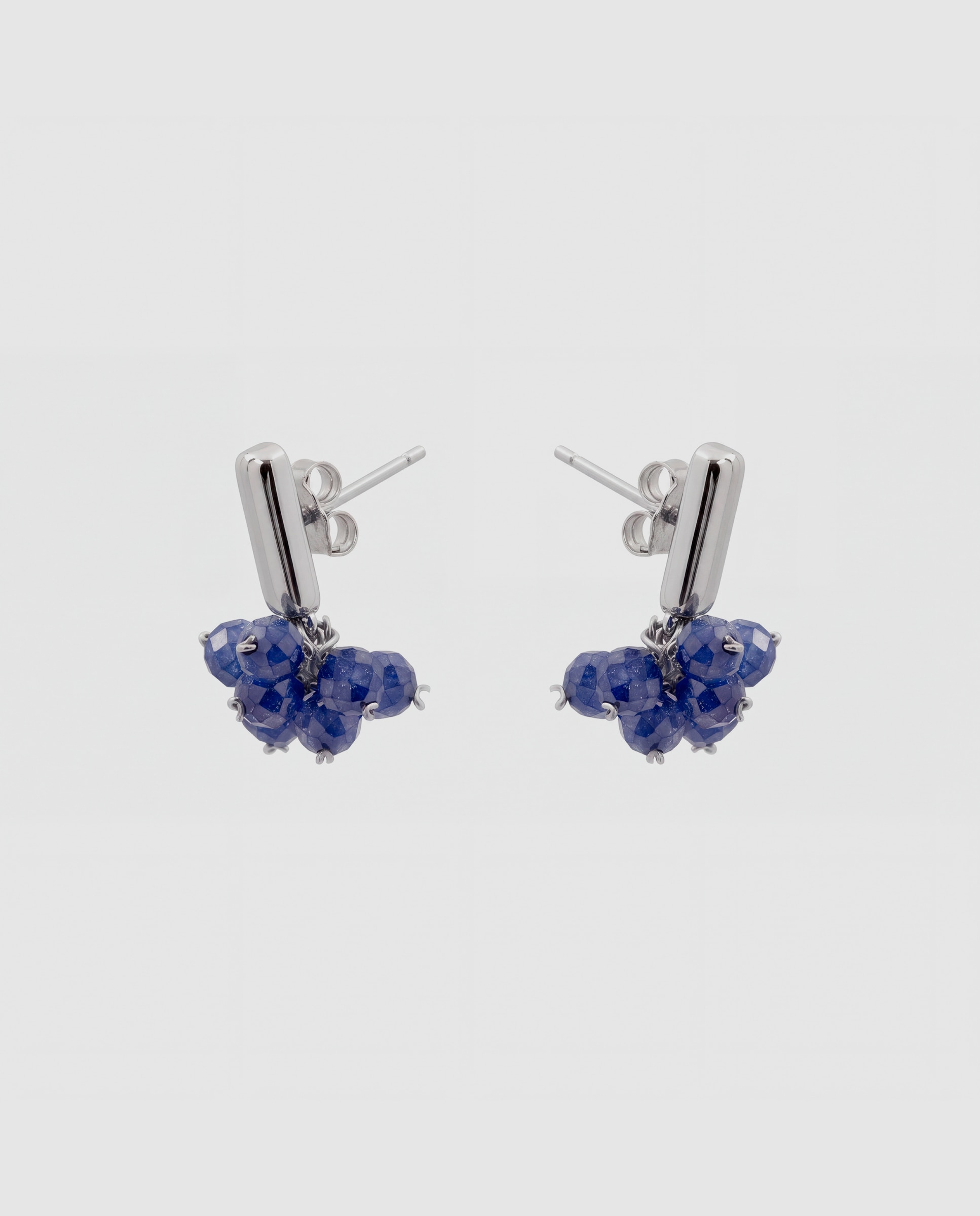 Pendientes africa con circonita acabados en rodio - Luxenter - Azul Azul-3