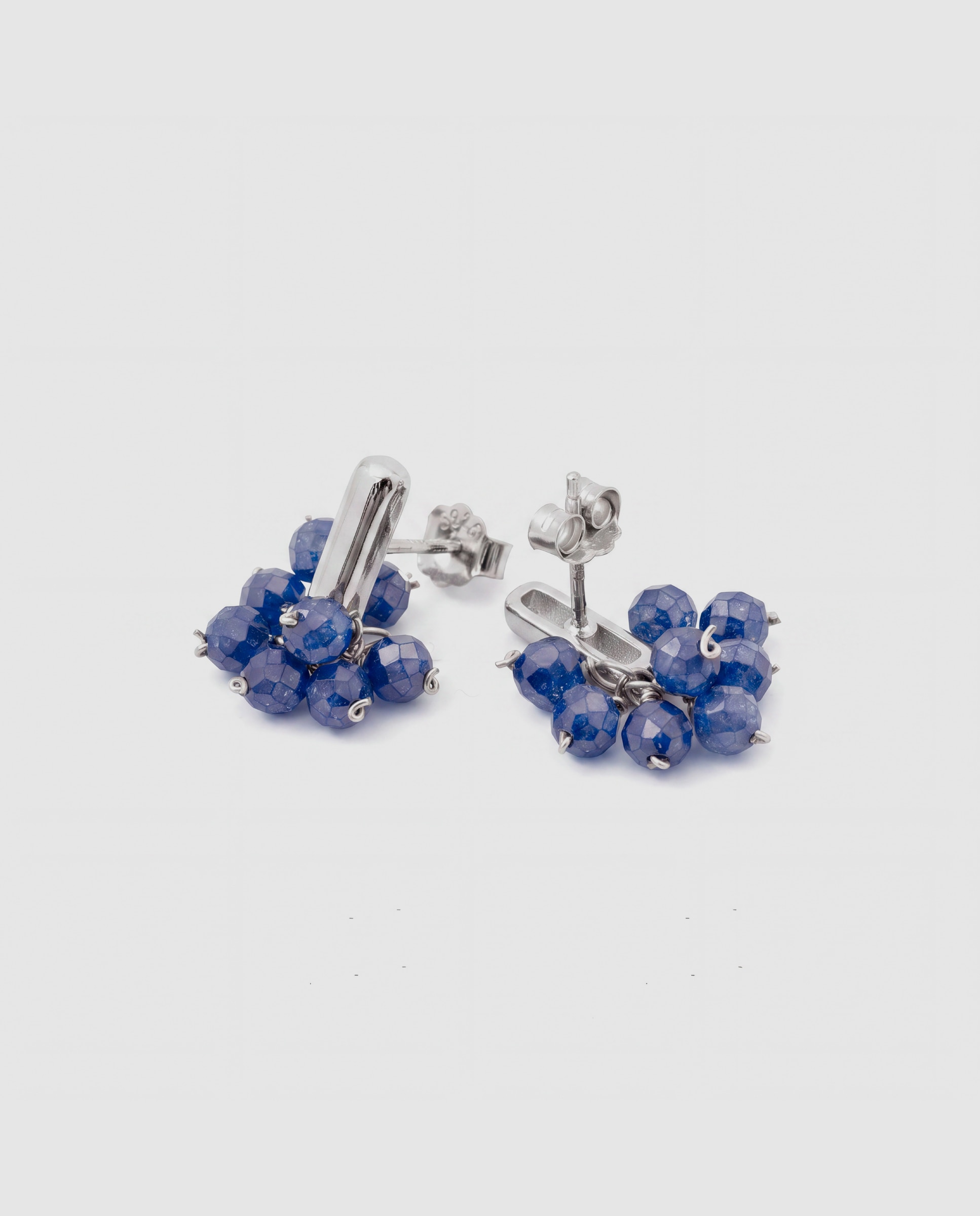 Pendientes africa con circonita acabados en rodio - Luxenter - Azul Azul-6