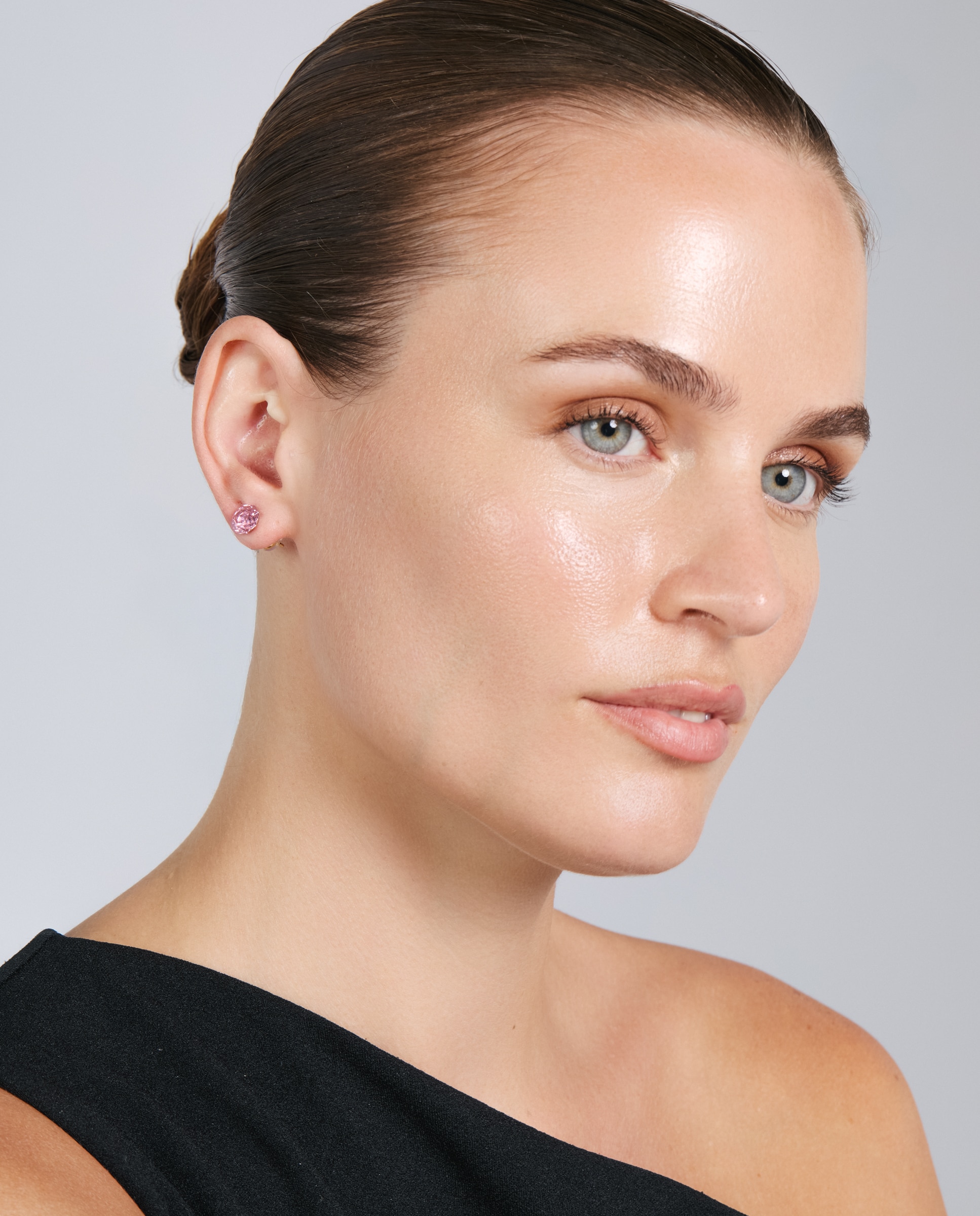 Pendientes africa con circonita rubí acabados en oro de 18k - Luxenter - Rosa Rosa-2