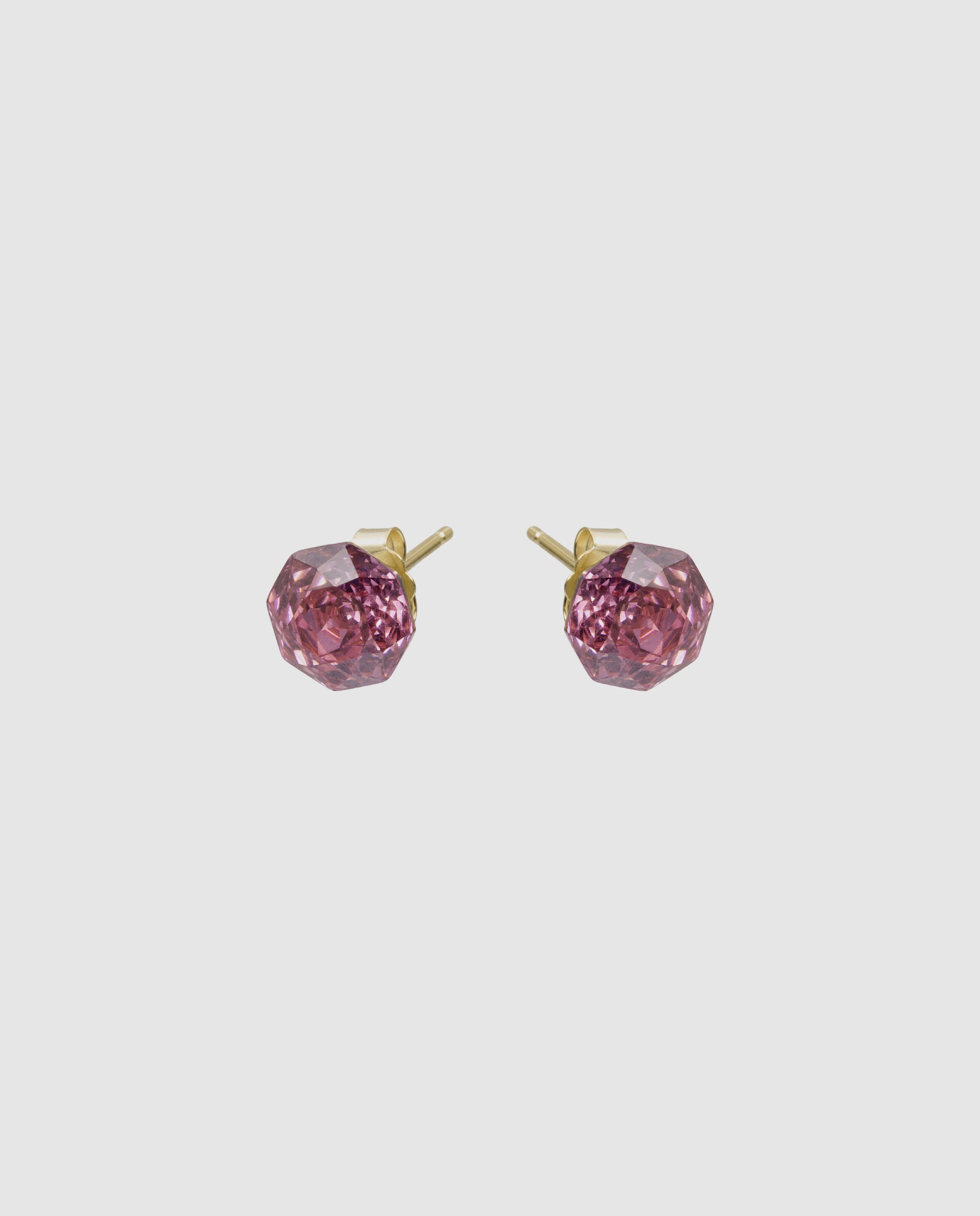 Pendientes africa con circonita rubí acabados en oro de 18k - Luxenter - Rosa Rosa-3