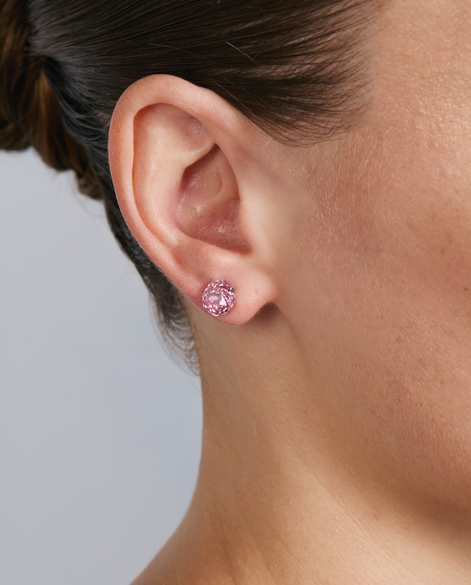 Pendientes africa con circonita rubí acabados en oro de 18k - Luxenter - Rosa Rosa-4