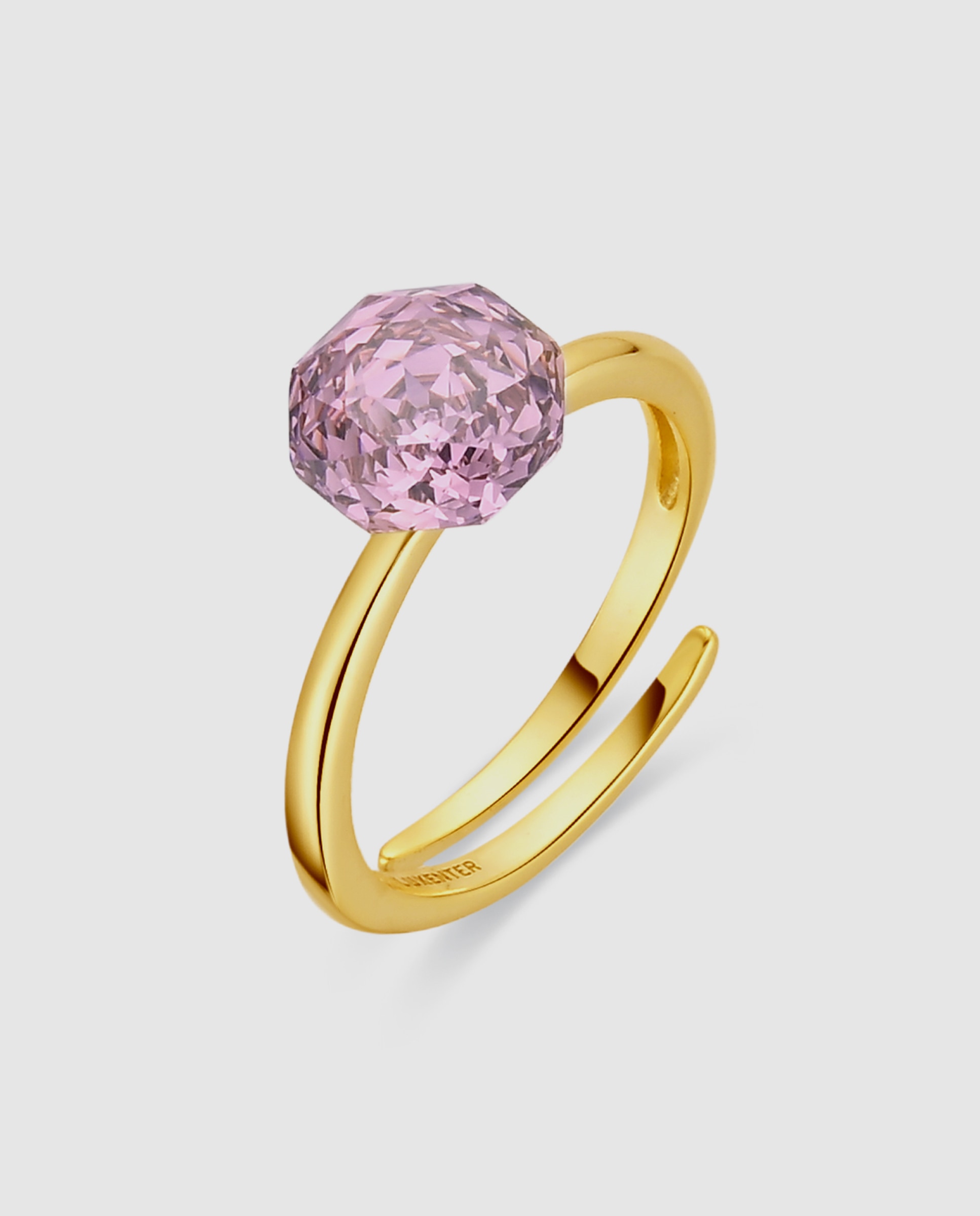 Anillo africa con circonita rubí acabado en oro de 18k - Luxenter - Rosa Rosa-1