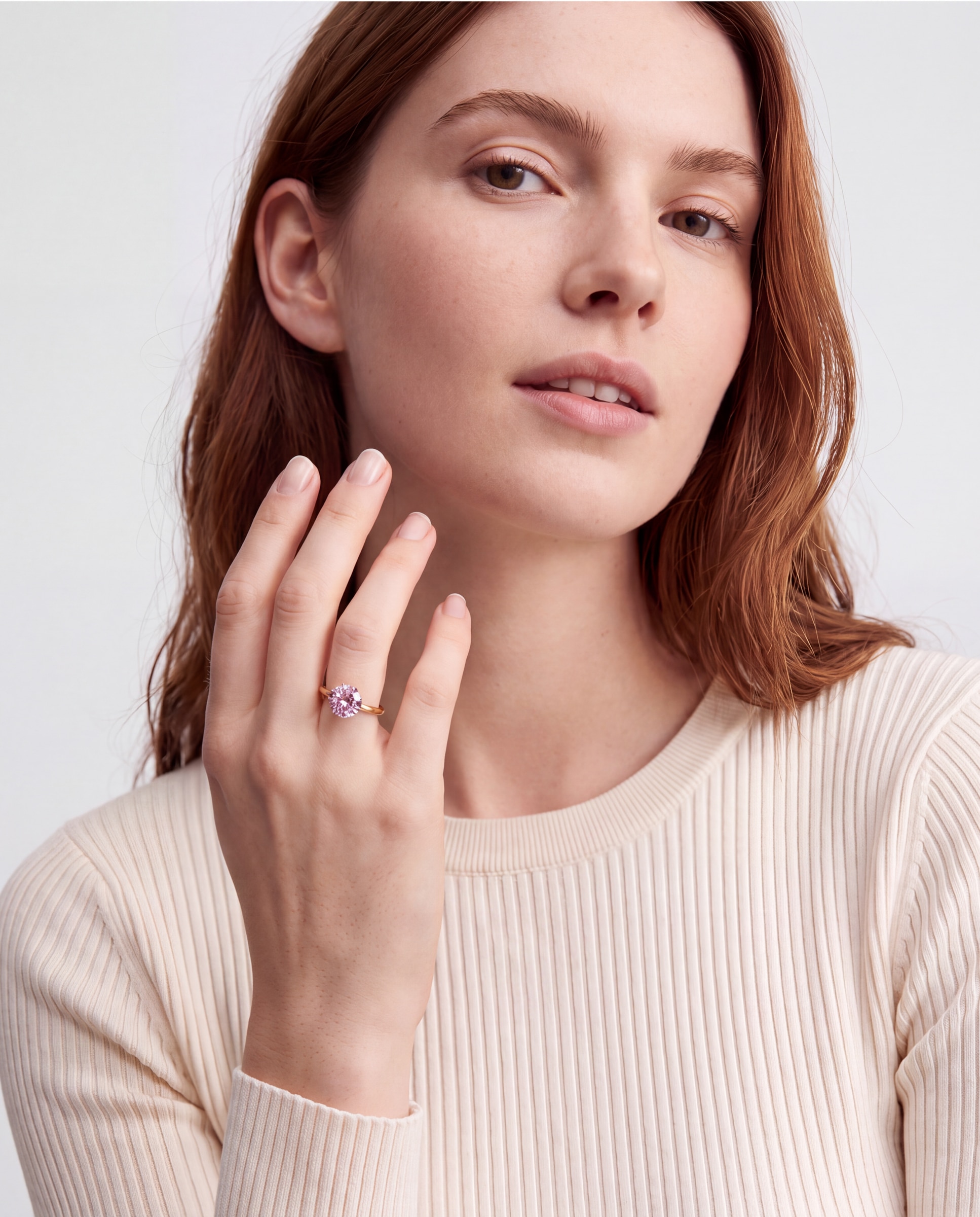 Anillo africa con circonita rubí acabado en oro de 18k - Luxenter - Rosa Rosa-2