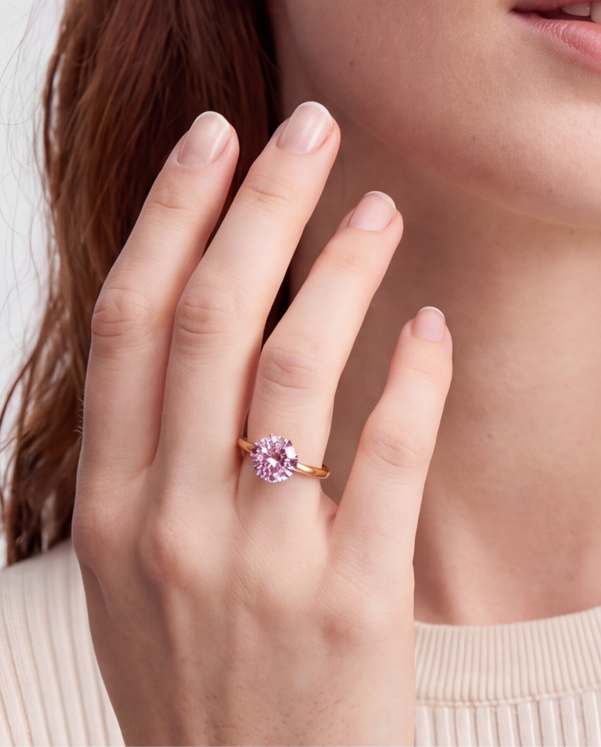 Anillo africa con circonita rubí acabado en oro de 18k - Luxenter - Rosa Rosa-4