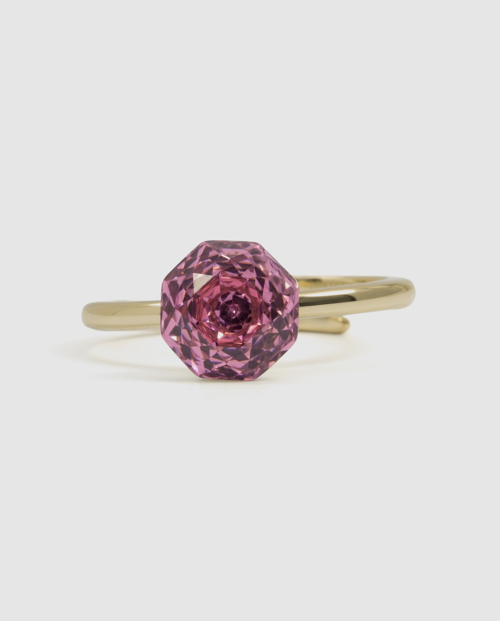 Anillo africa con circonita rubí acabado en oro de 18k - Luxenter - Rosa Rosa-6