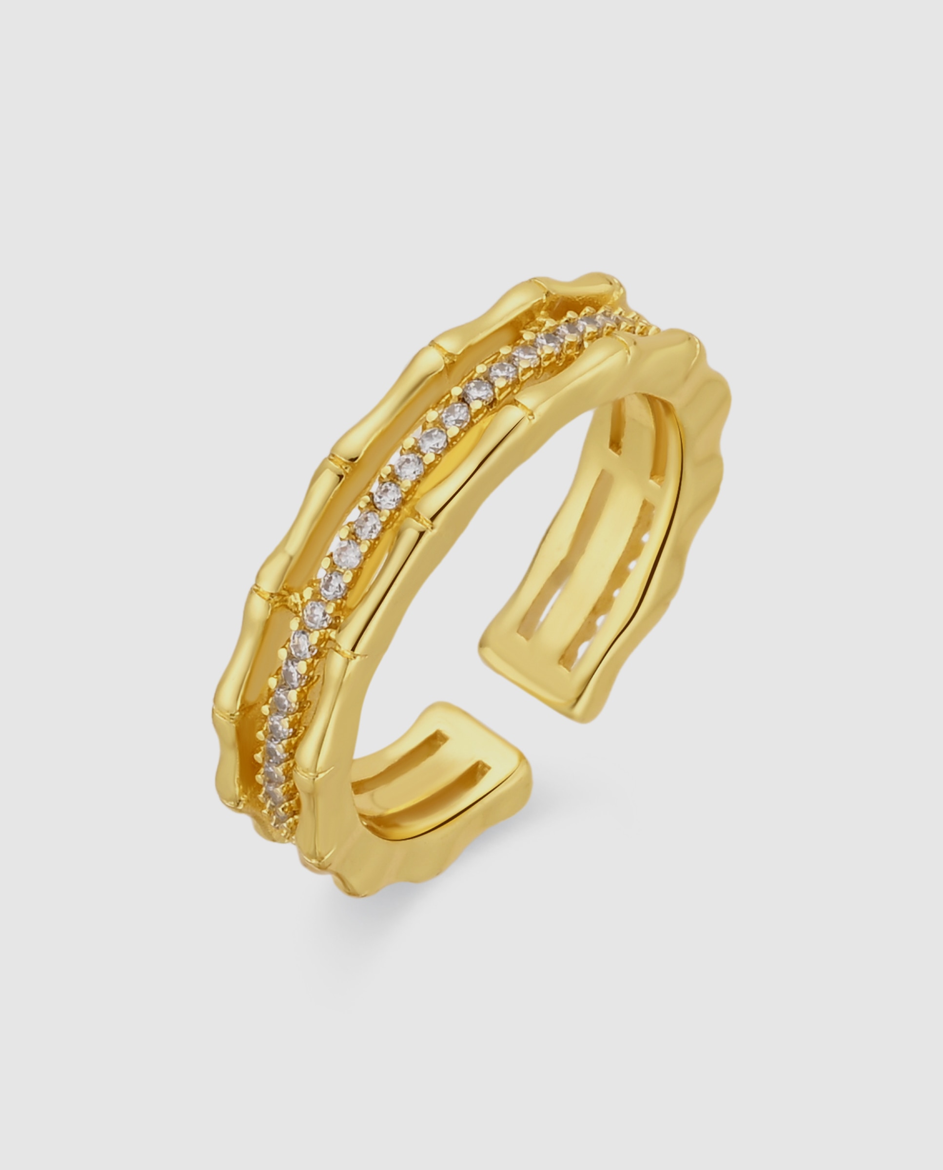 Anillo africa con circonita acabado en oro de 18k - Luxenter - Dorado Dorado-1