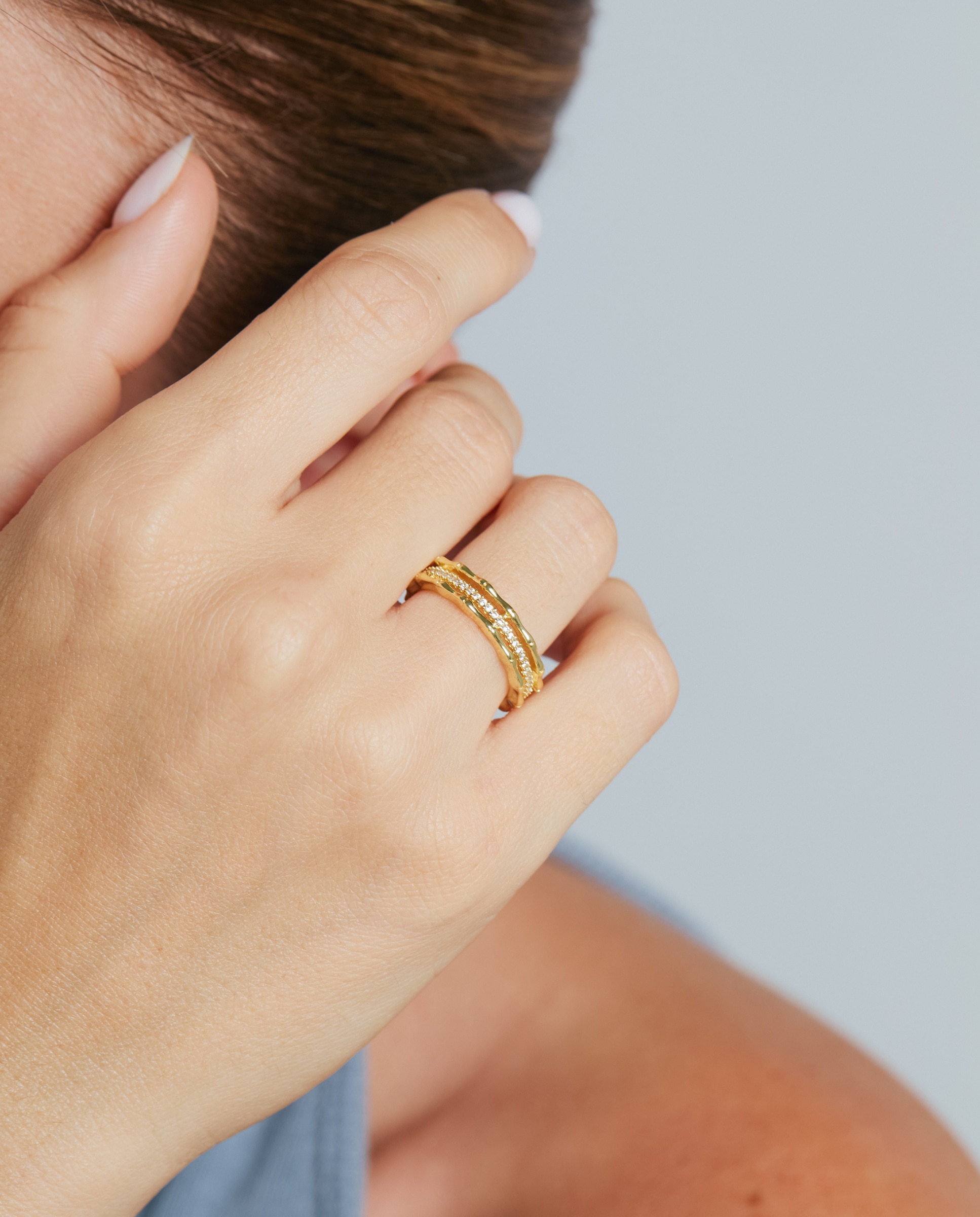 Anillo africa con circonita acabado en oro de 18k - Luxenter - Dorado Dorado-4
