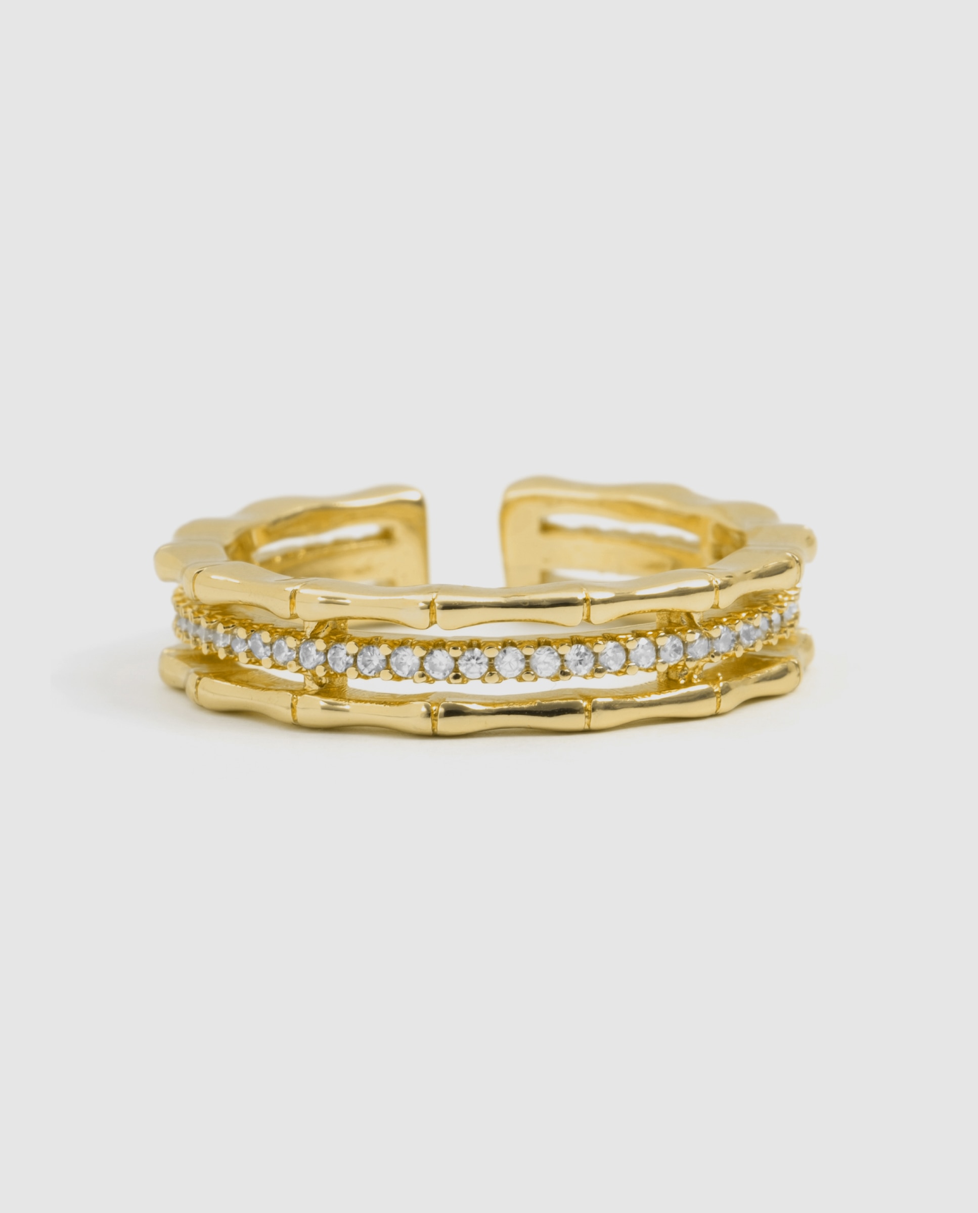 Anillo africa con circonita acabado en oro de 18k - Luxenter - Dorado Dorado-6