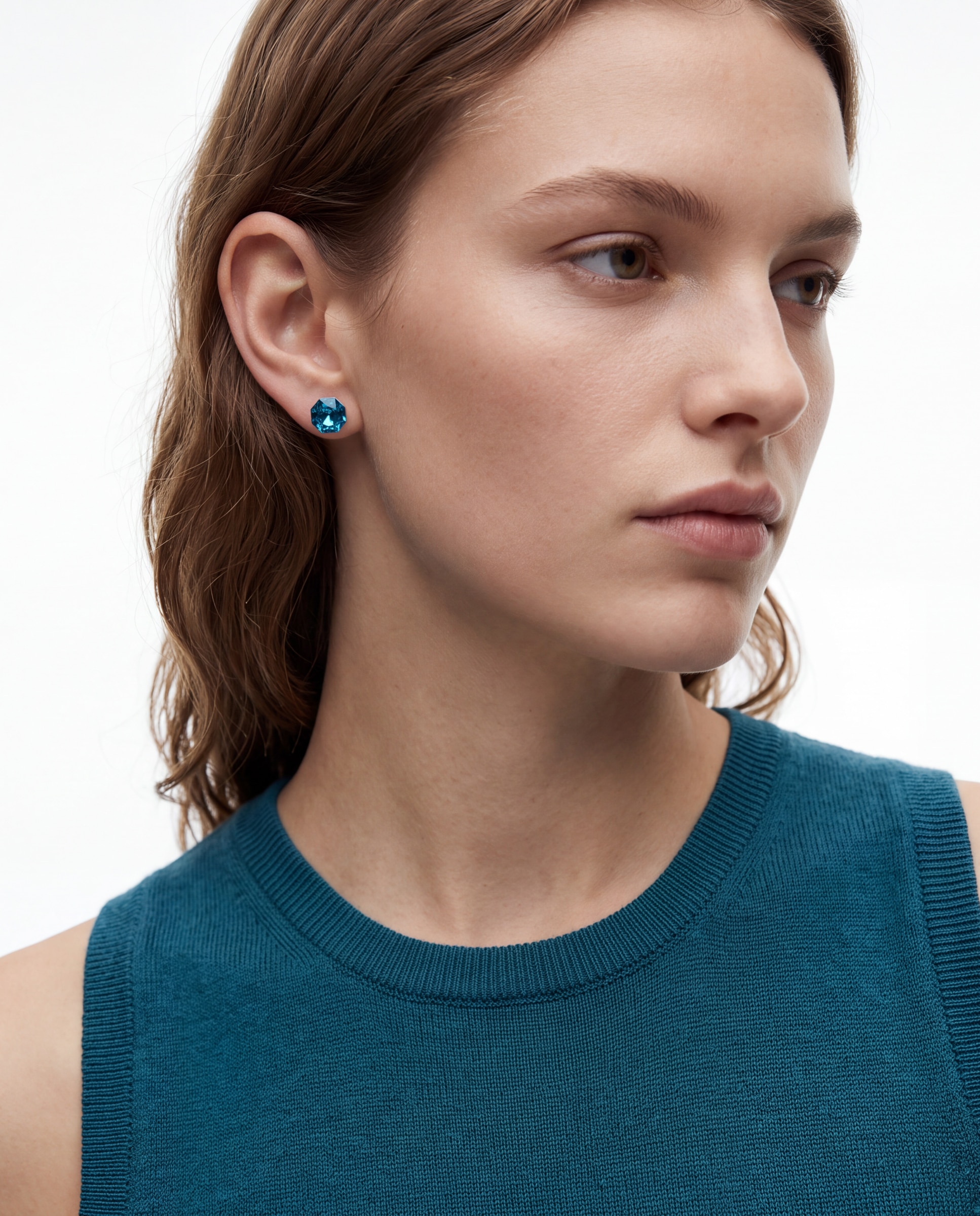 Pendientes africa con circonita zafiro acabados en rodio - Luxenter - Azul Azul-2