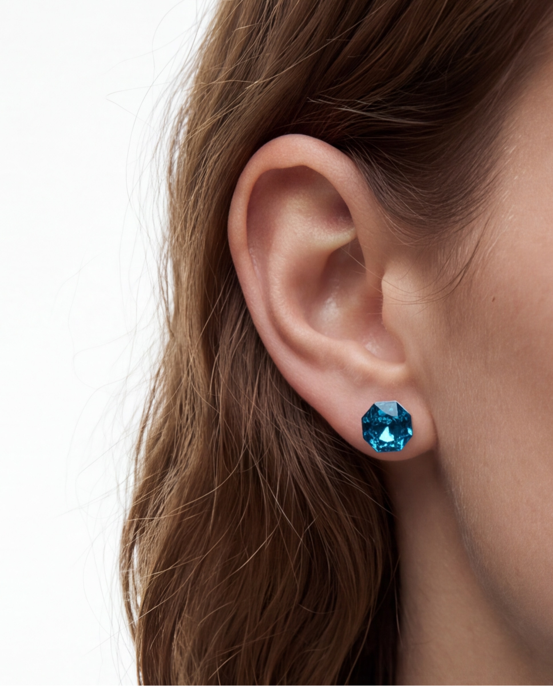 Pendientes africa con circonita zafiro acabados en rodio - Luxenter - Azul Azul-4