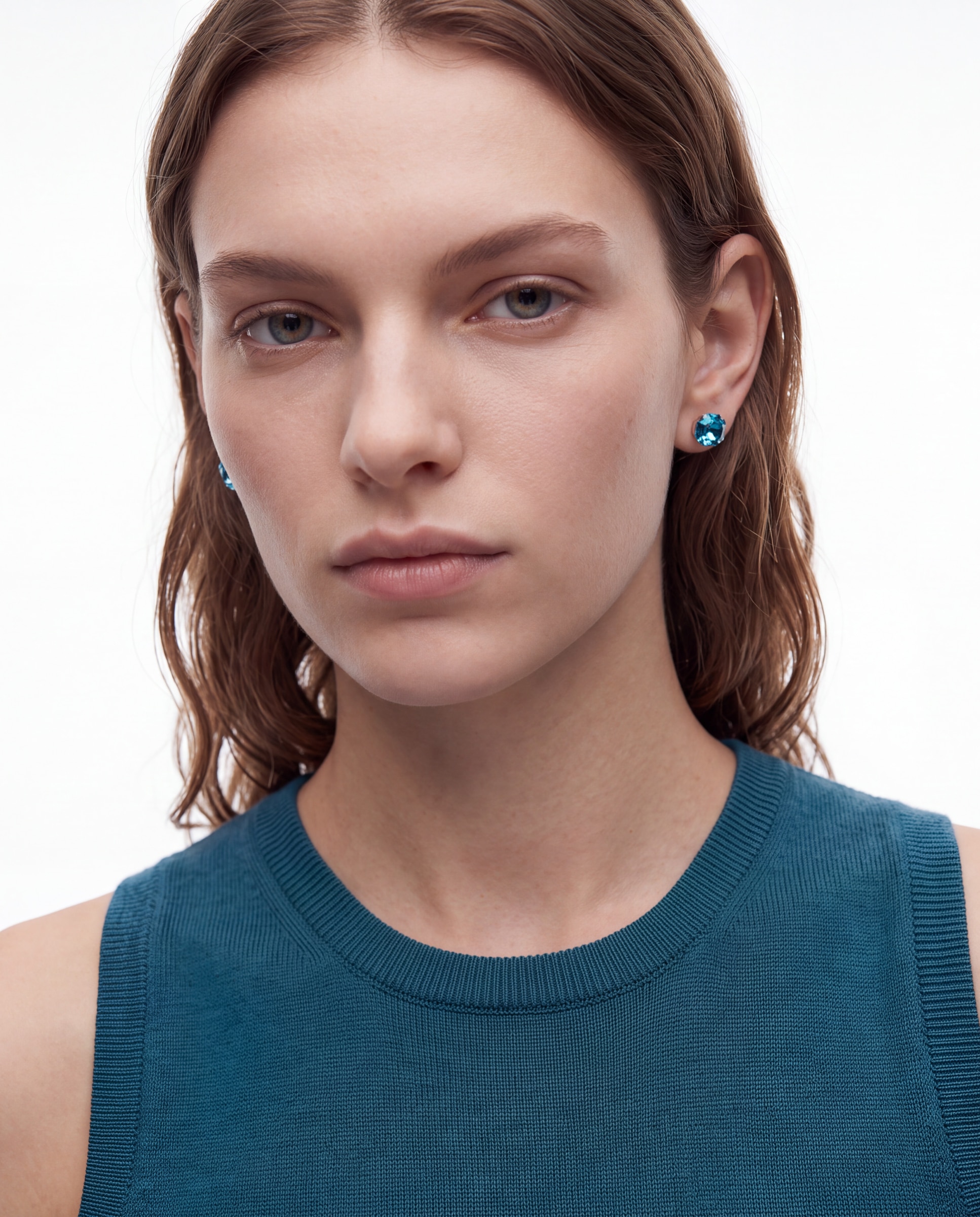 Pendientes africa con circonita zafiro acabados en rodio - Luxenter - Azul Azul-5