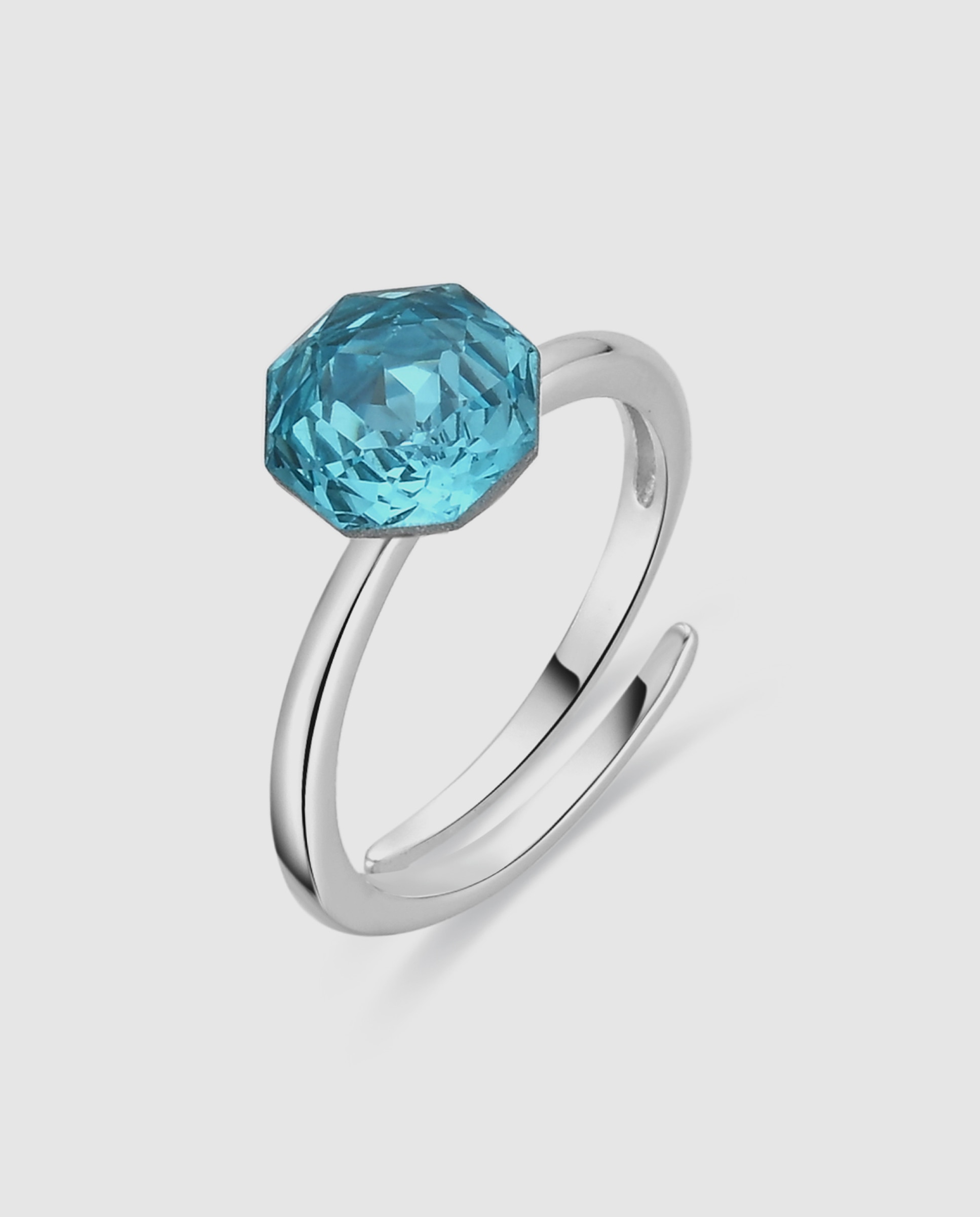 Imagen 0 de Anillo africa con circonita zafiro acabado en rodio Azul
