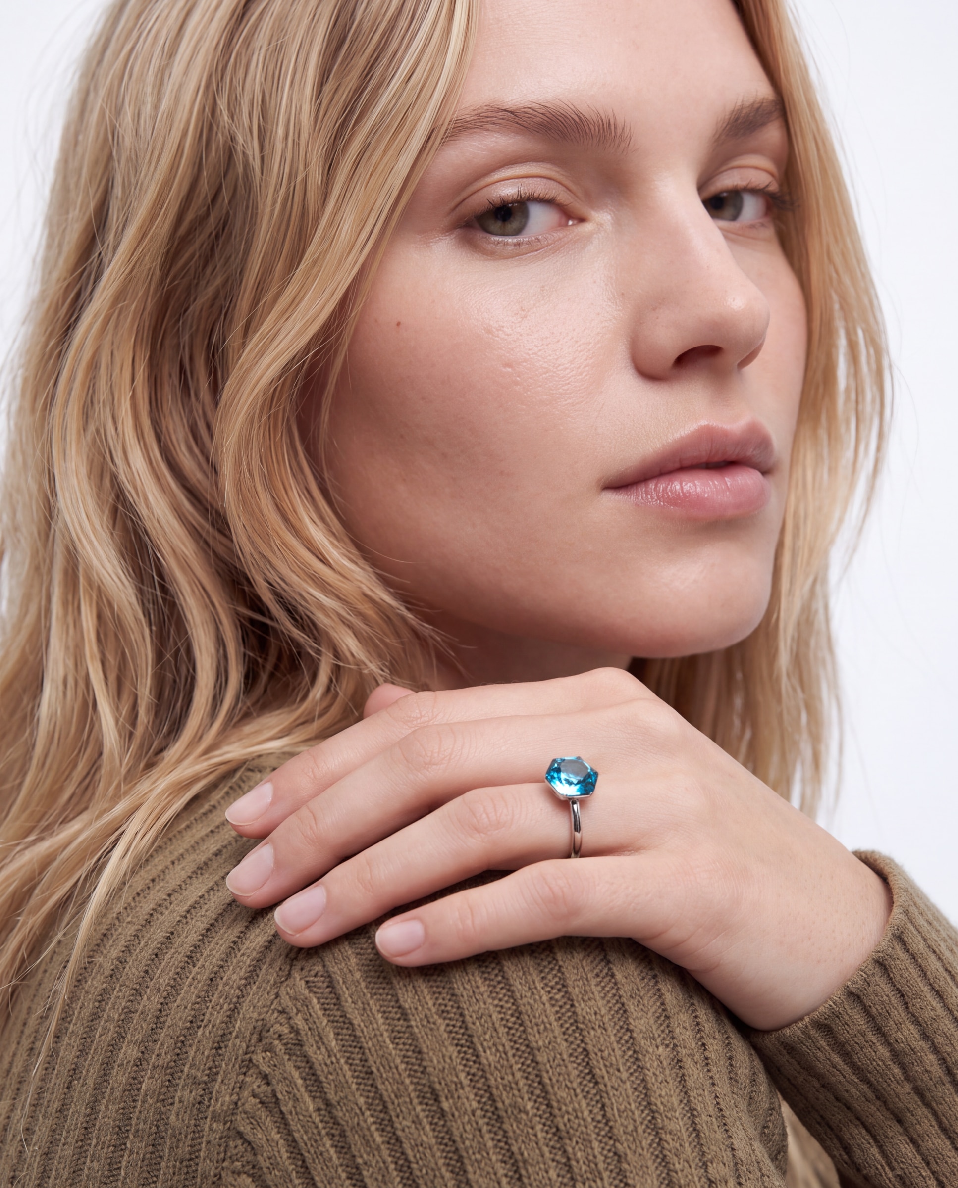 Anillo africa con circonita zafiro acabado en rodio - Luxenter - Azul Azul-5