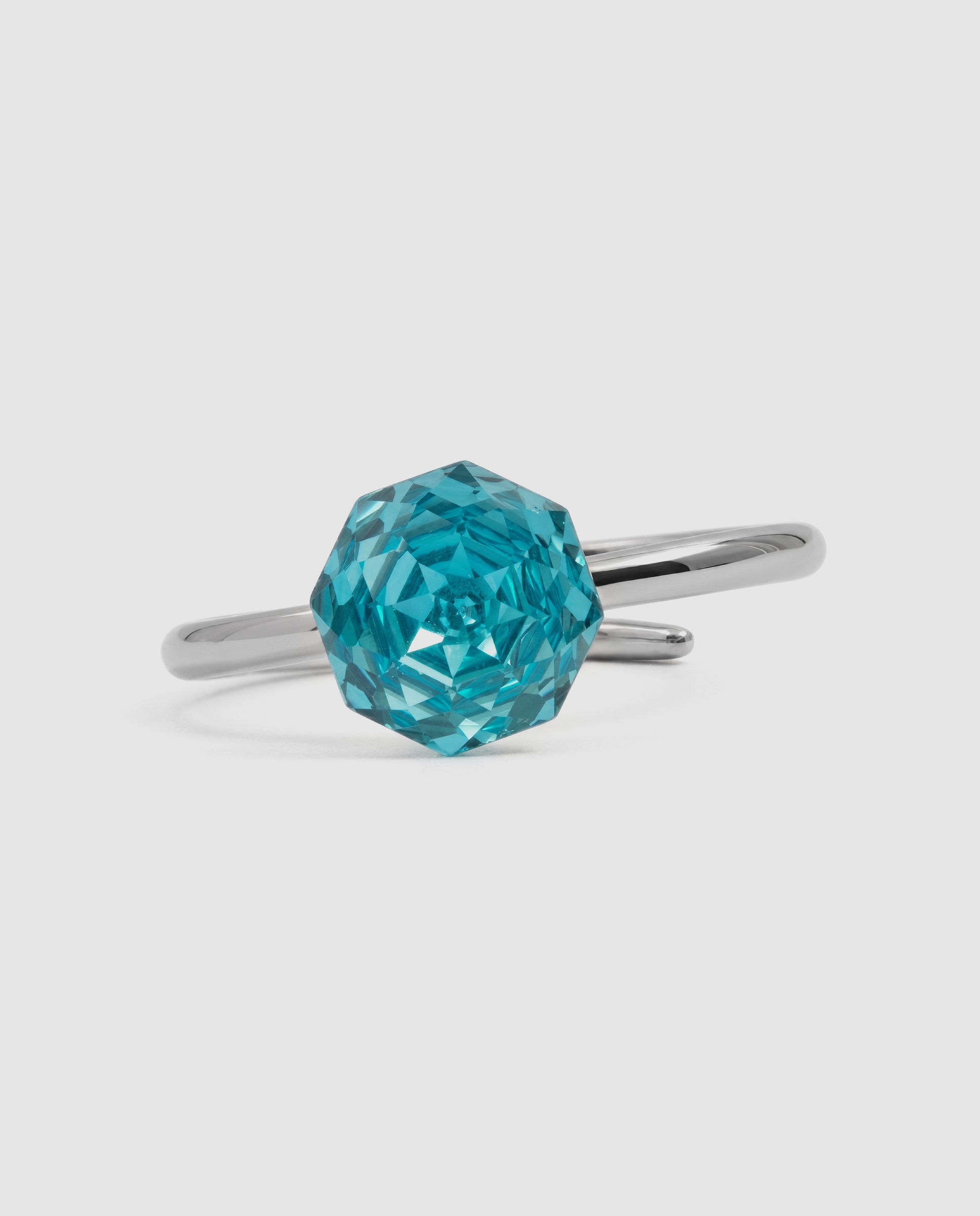 Anillo africa con circonita zafiro acabado en rodio - Luxenter - Azul Azul-6
