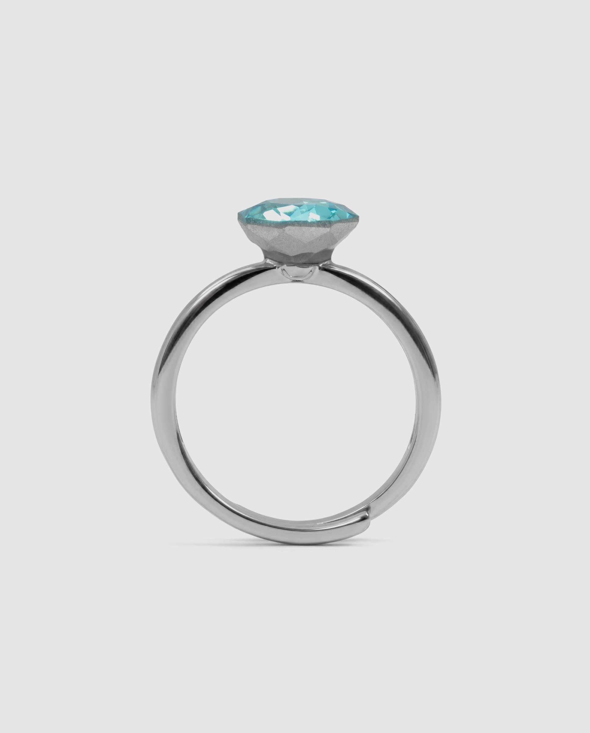 Anillo africa con circonita zafiro acabado en rodio - Luxenter - Azul Azul-7