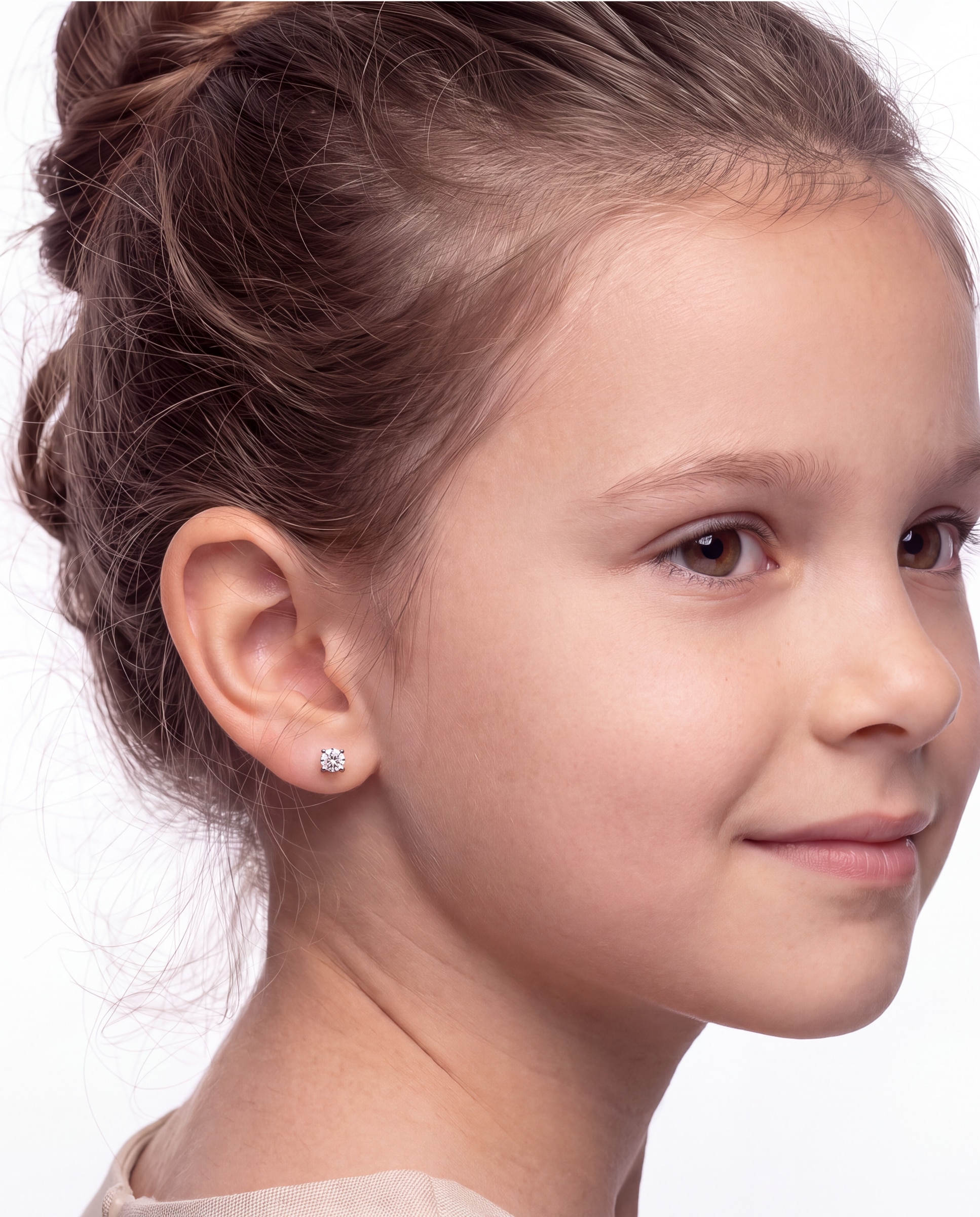 Pendientes kids de plata de ley 925 con circonita acabados en rodio - Luxenter - Blanco Blanco-2