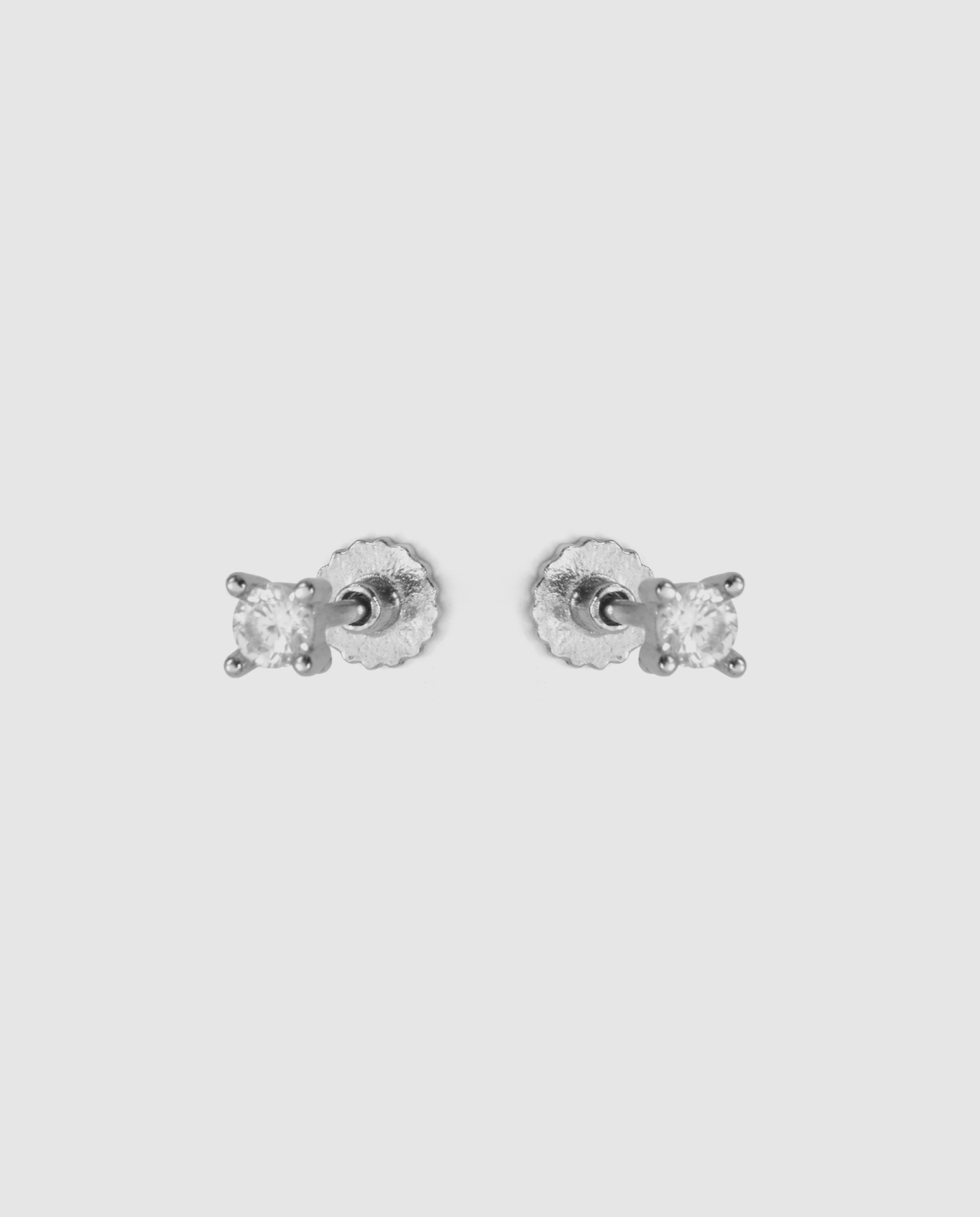 Pendientes kids de plata de ley 925 con circonita acabados en rodio - Luxenter - Blanco Blanco-3