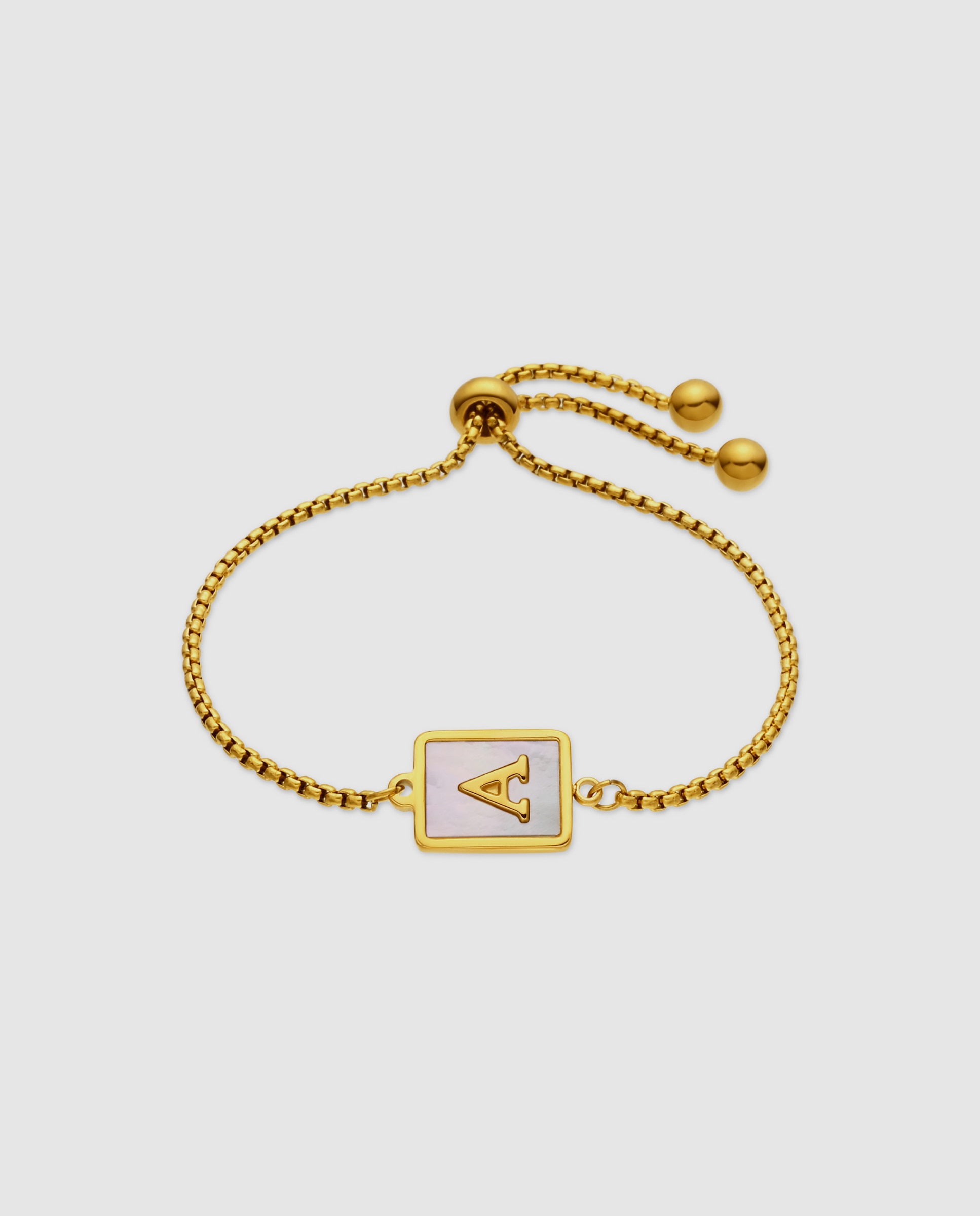 Imagen 0 de Pulsera de acero acabada en oro amarillo 18k con madreperla Dorado