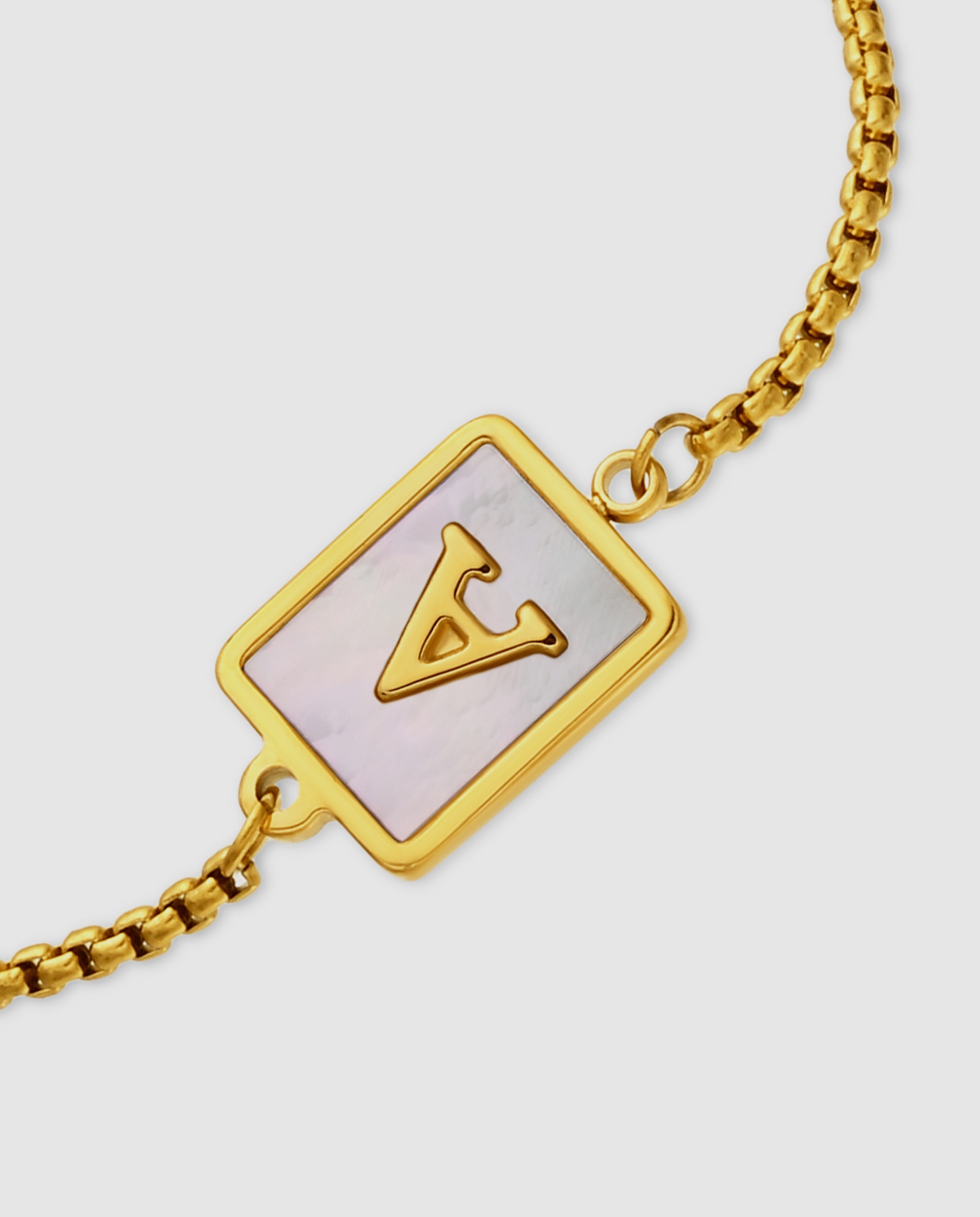 Pulsera de acero acabada en oro amarillo 18k con madreperla - Luxenter - Dorado Dorado-6
