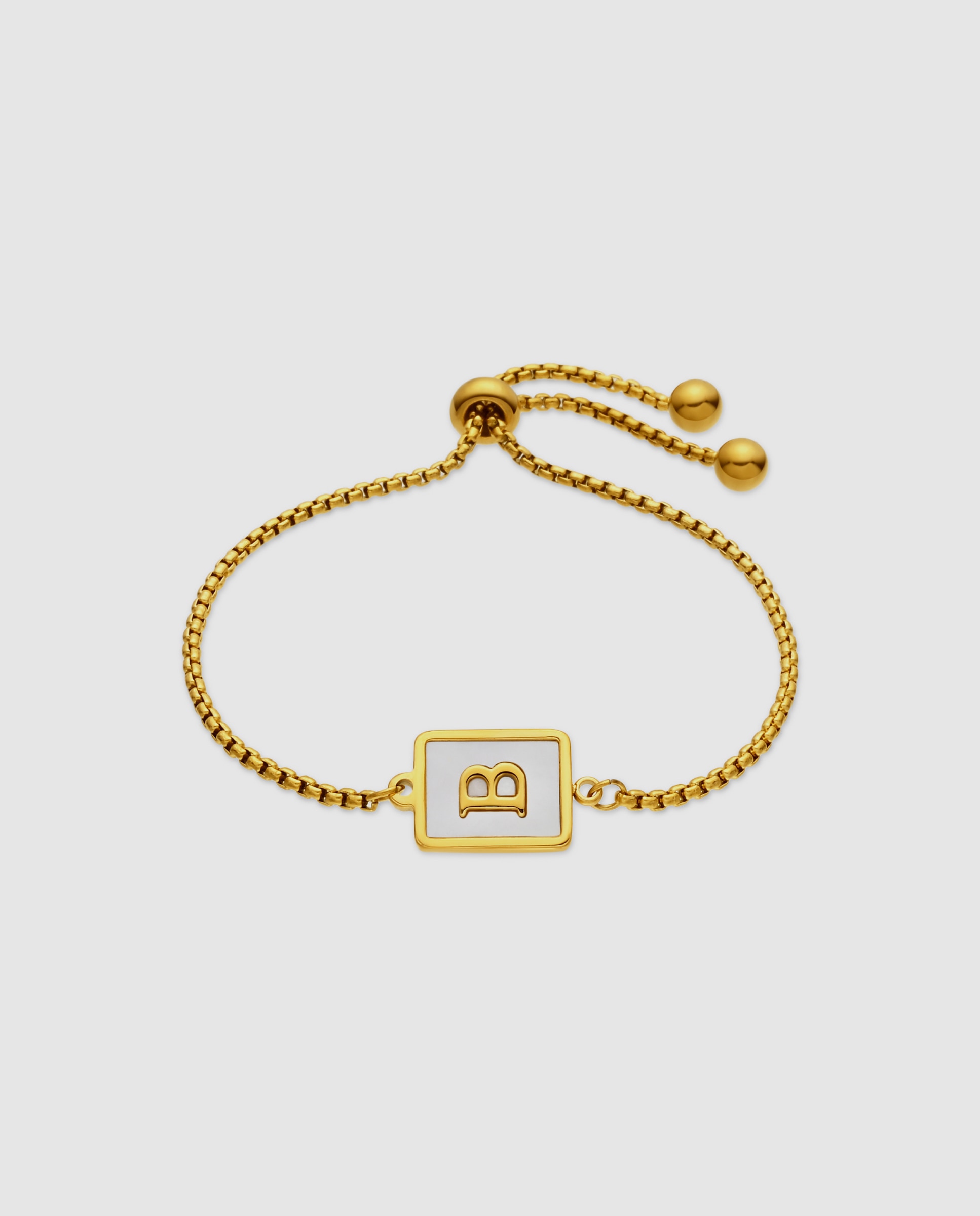 Imagen 0 de Pulsera de acero acabada en oro amarillo 18k con madreperla Dorado