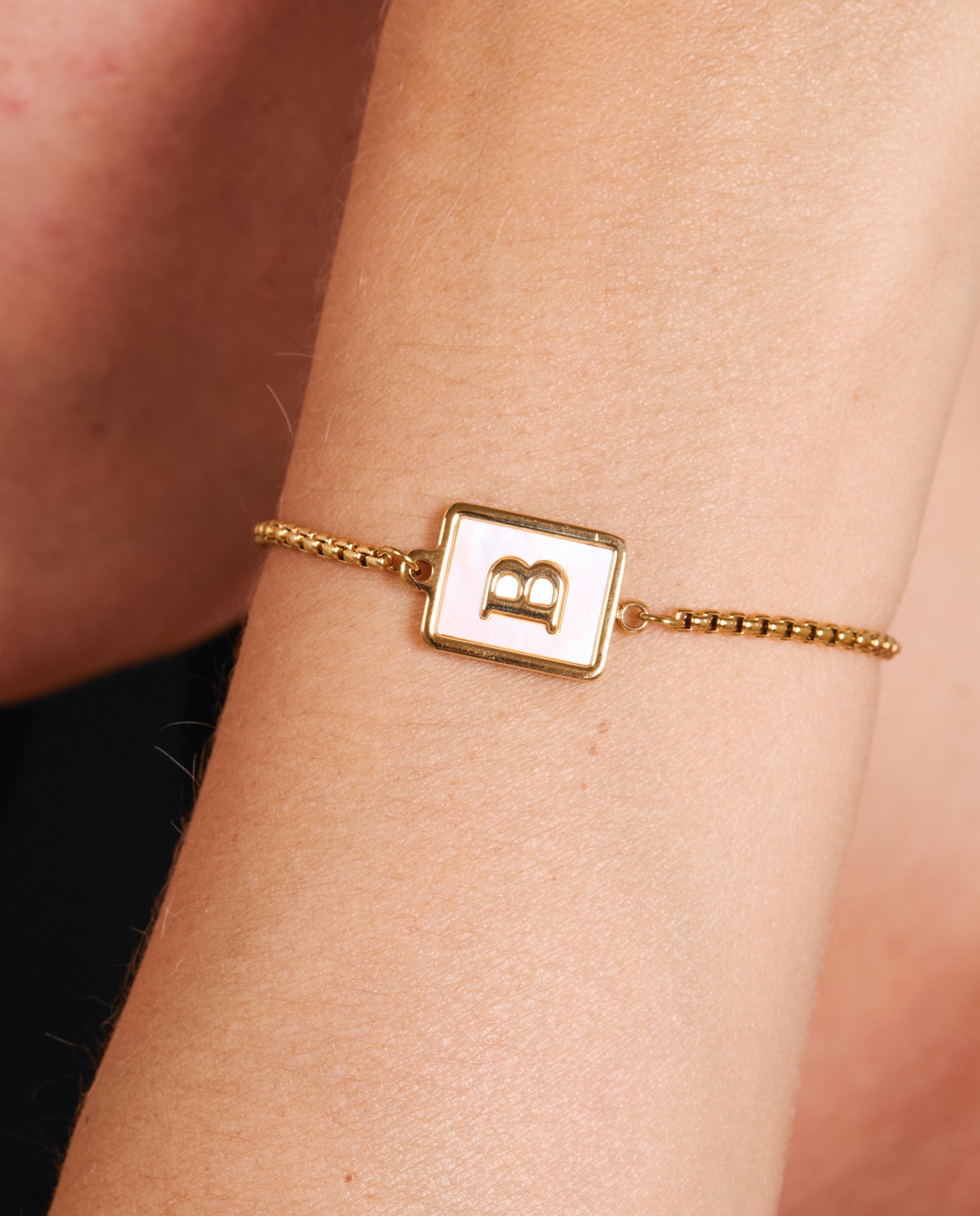 Pulsera de acero acabada en oro amarillo 18k con madreperla - Luxenter - Dorado Dorado-4