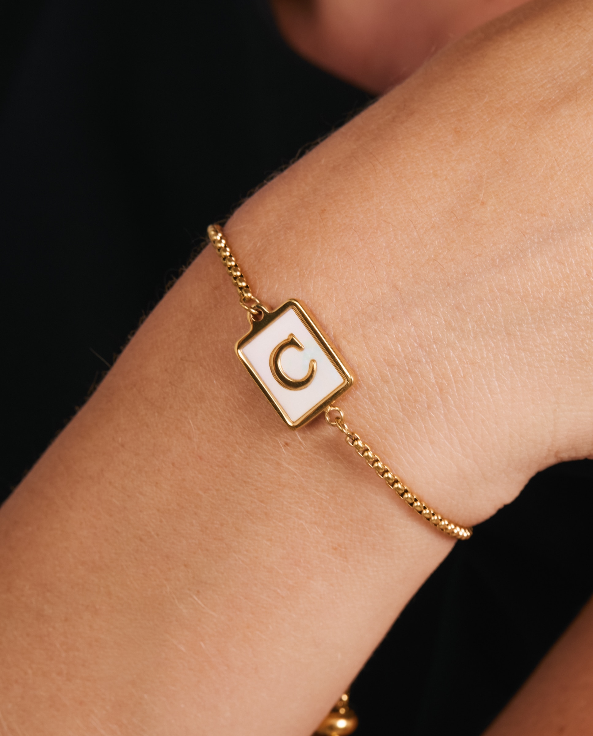 Pulsera de acero acabada en oro amarillo 18k con madreperla - Luxenter - Dorado Dorado-4