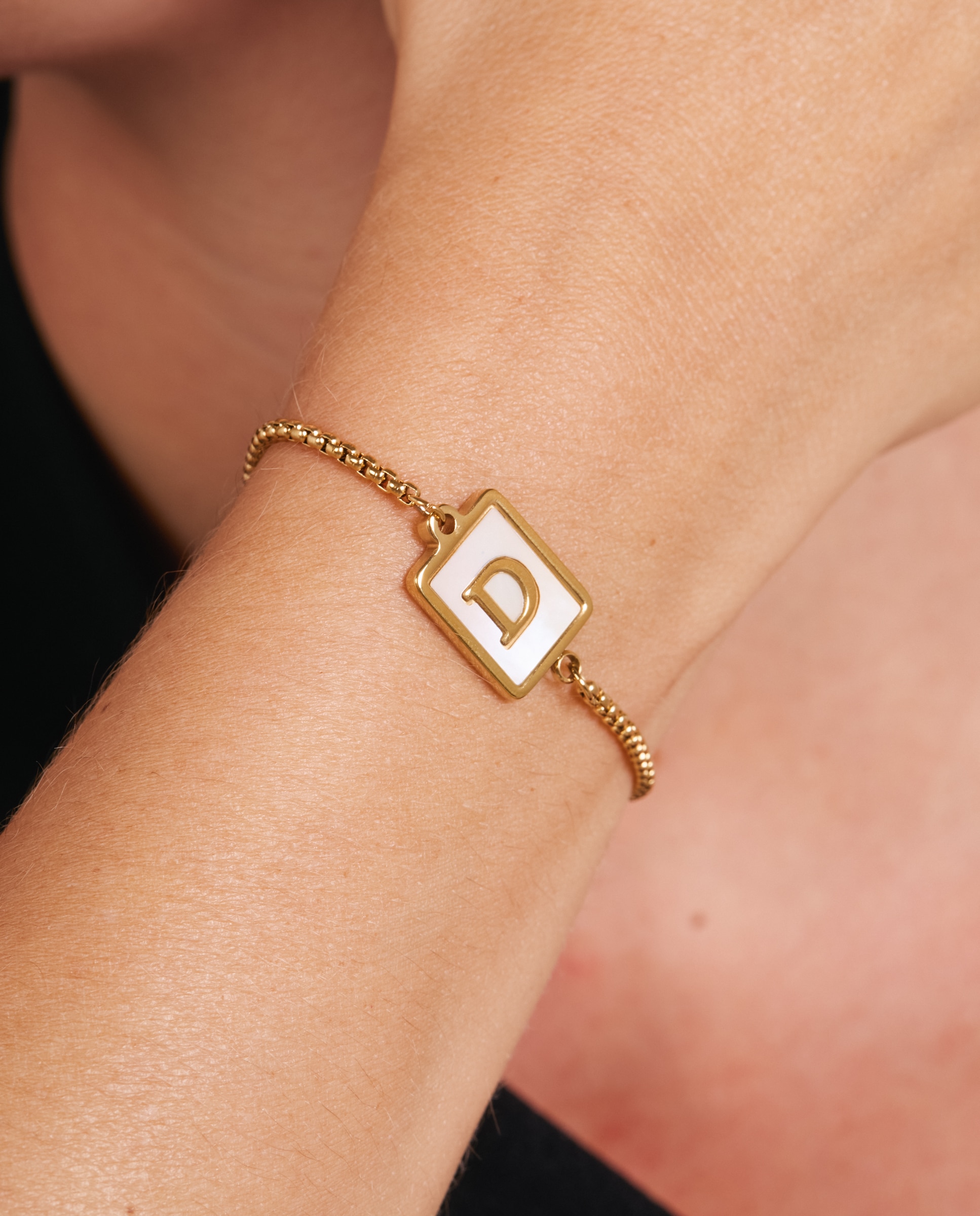 Pulsera de acero acabada en oro amarillo 18k con madreperla - Luxenter - Dorado Dorado-4