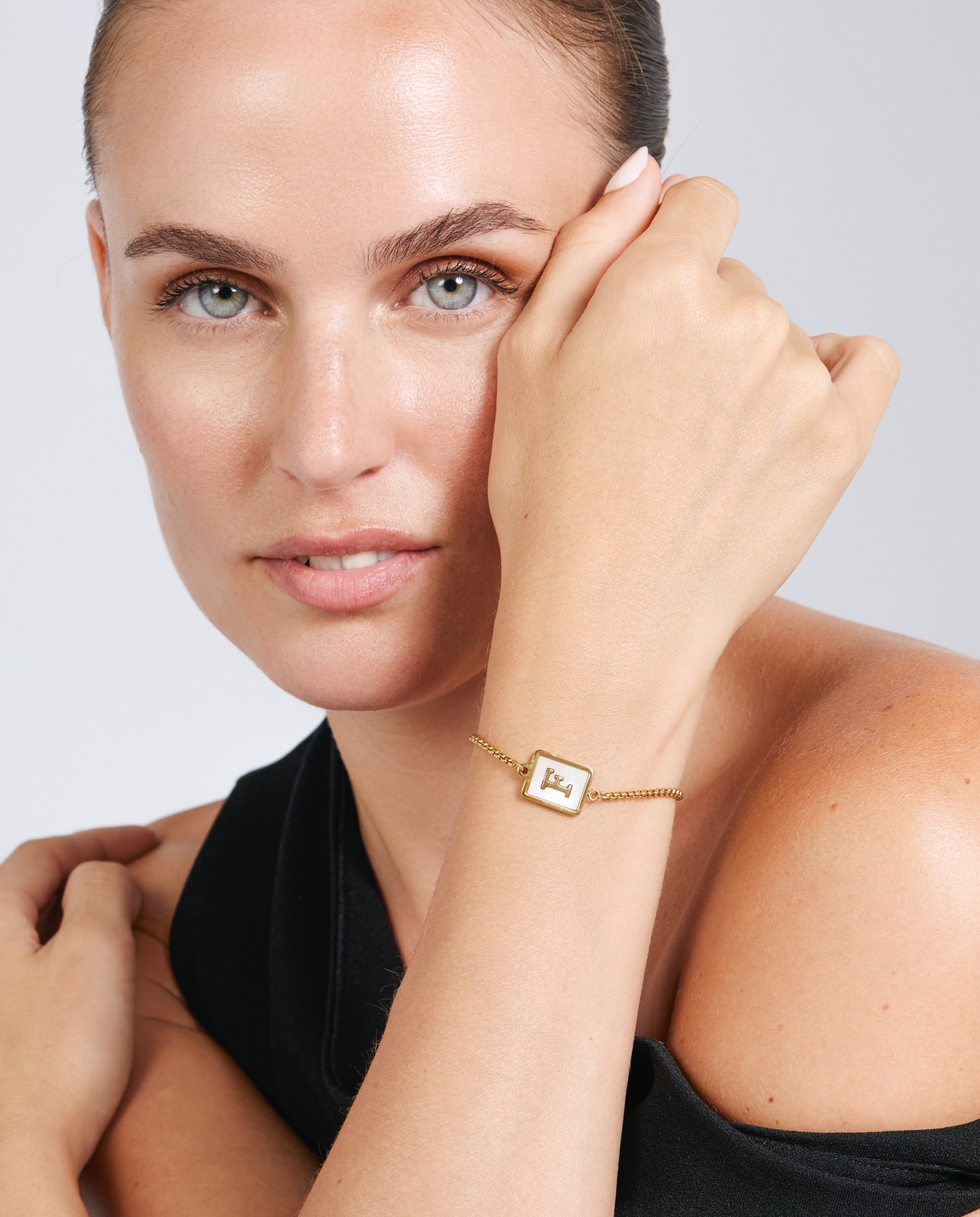 Pulsera de acero acabada en oro amarillo 18k con madreperla - Luxenter - Dorado Dorado-5