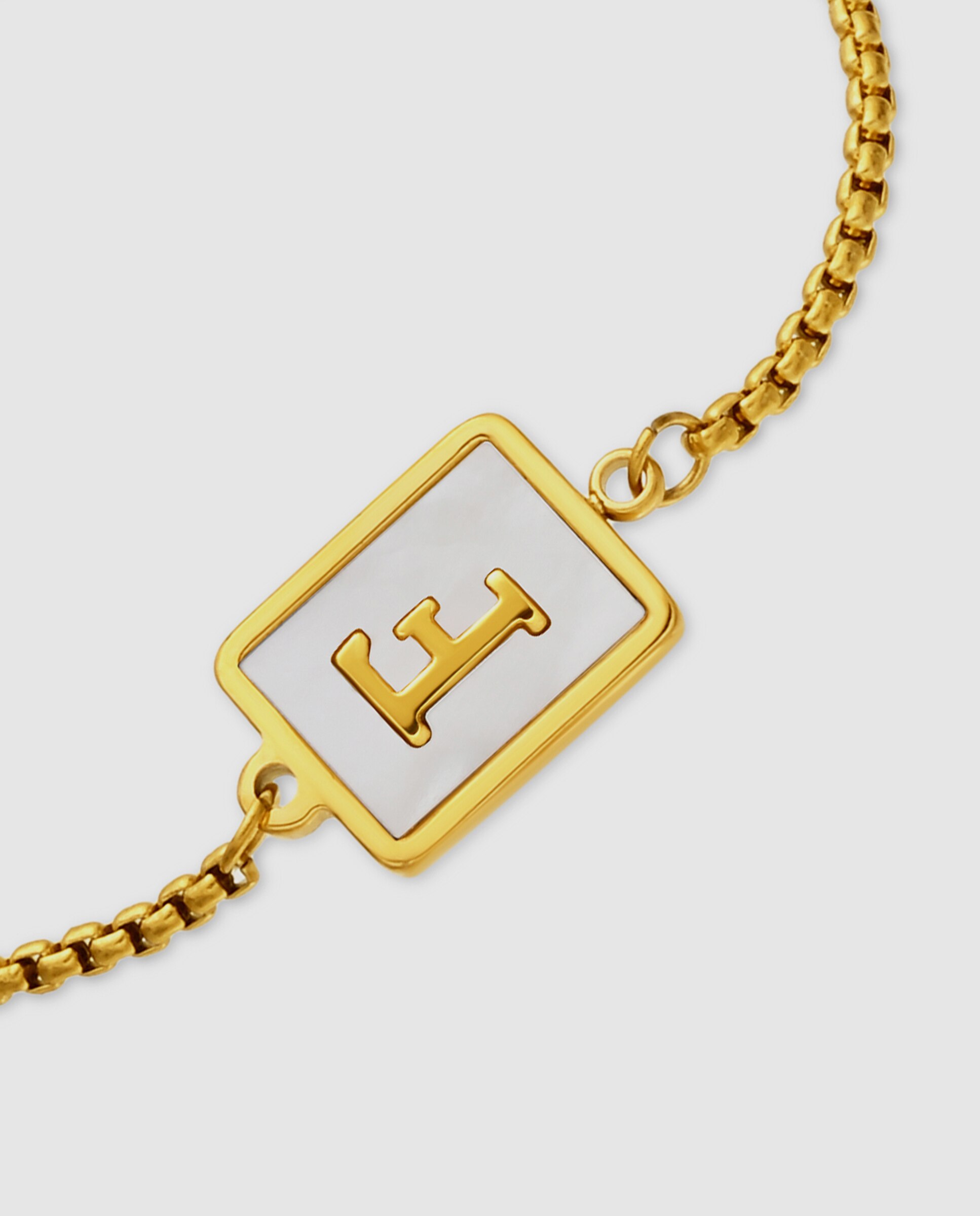 Pulsera de acero acabada en oro amarillo 18k con madreperla - Luxenter - Dorado Dorado-6
