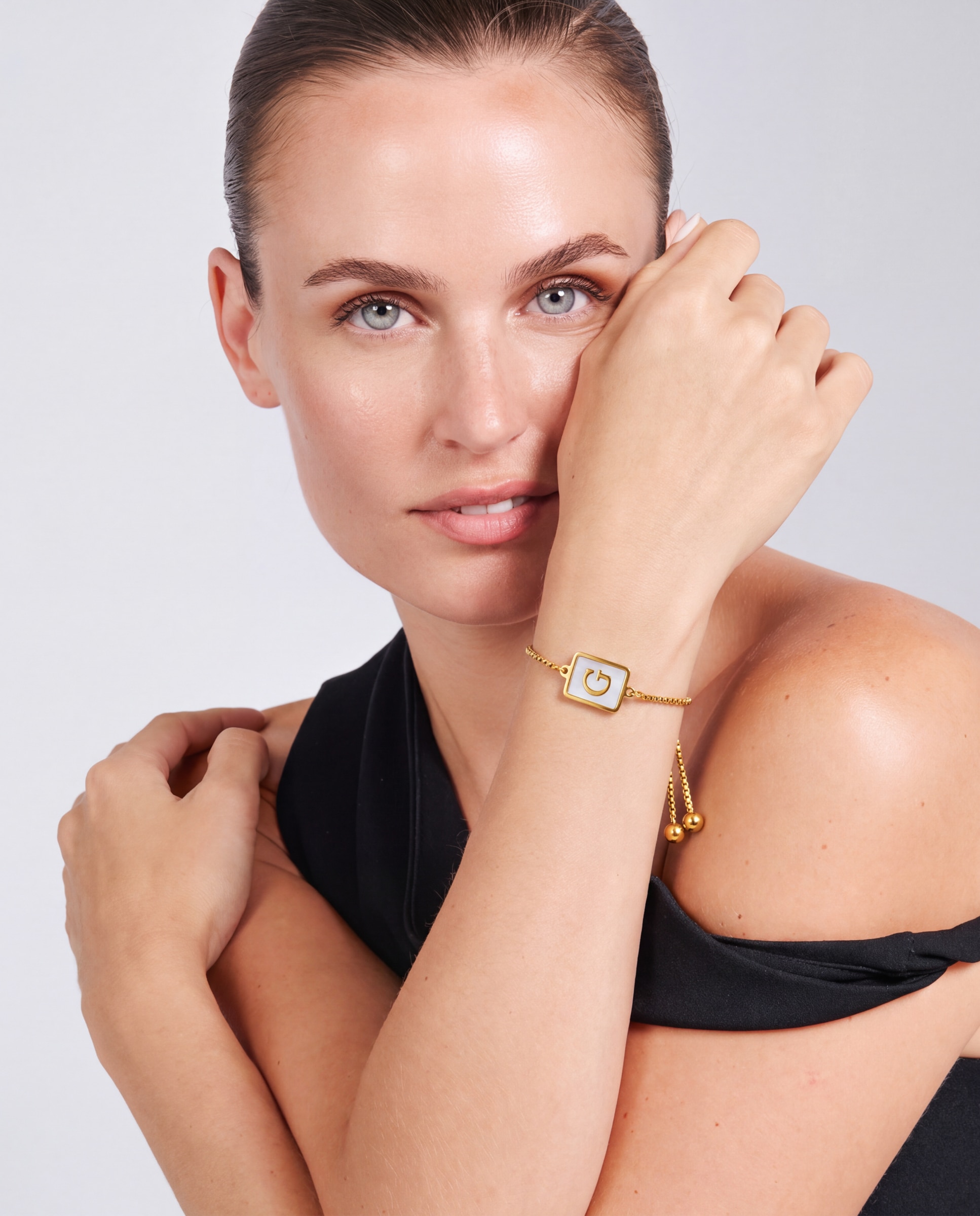 Pulsera de acero acabada en oro amarillo 18k con madreperla - Luxenter - Dorado Dorado-2