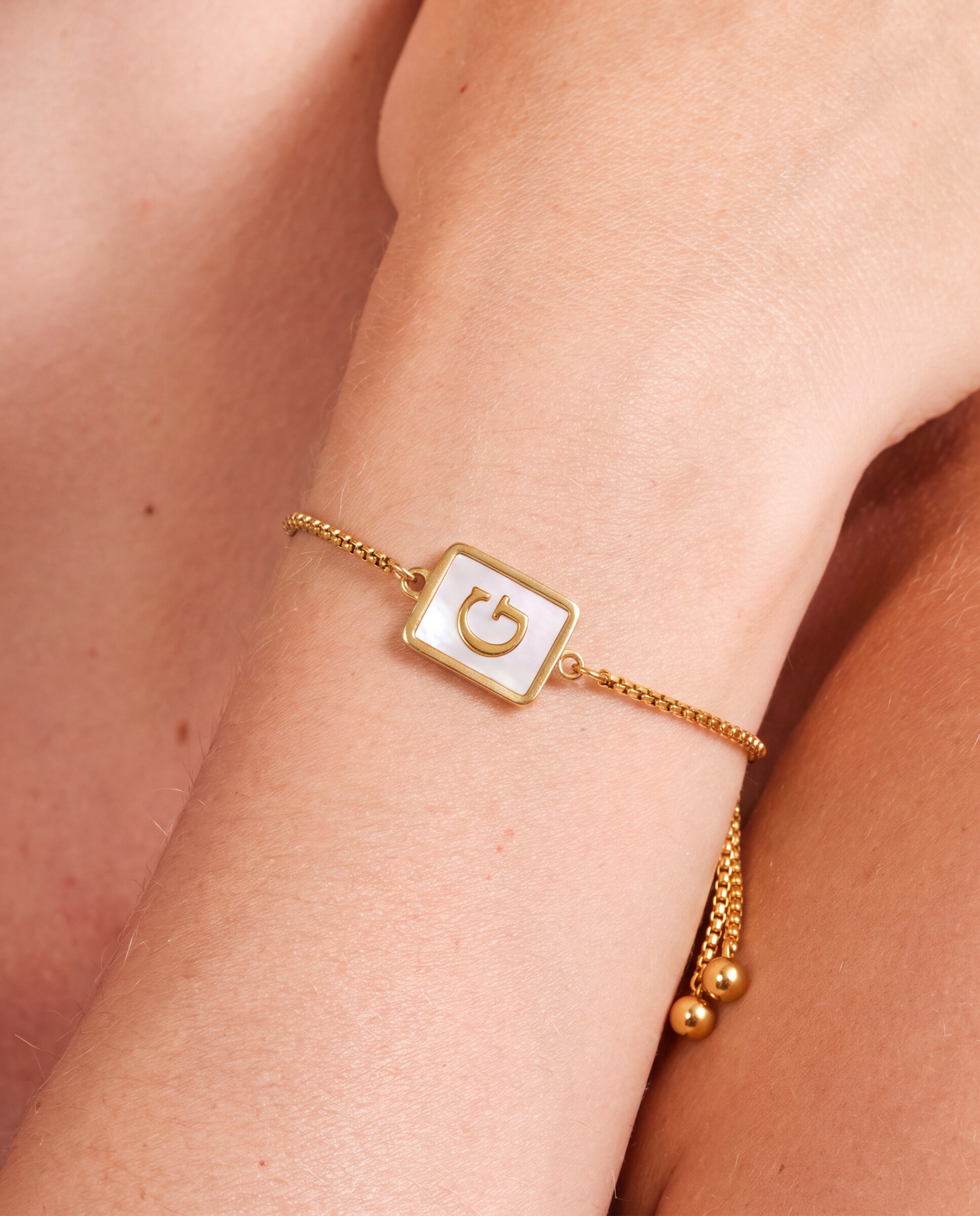 Pulsera de acero acabada en oro amarillo 18k con madreperla - Luxenter - Dorado Dorado-4