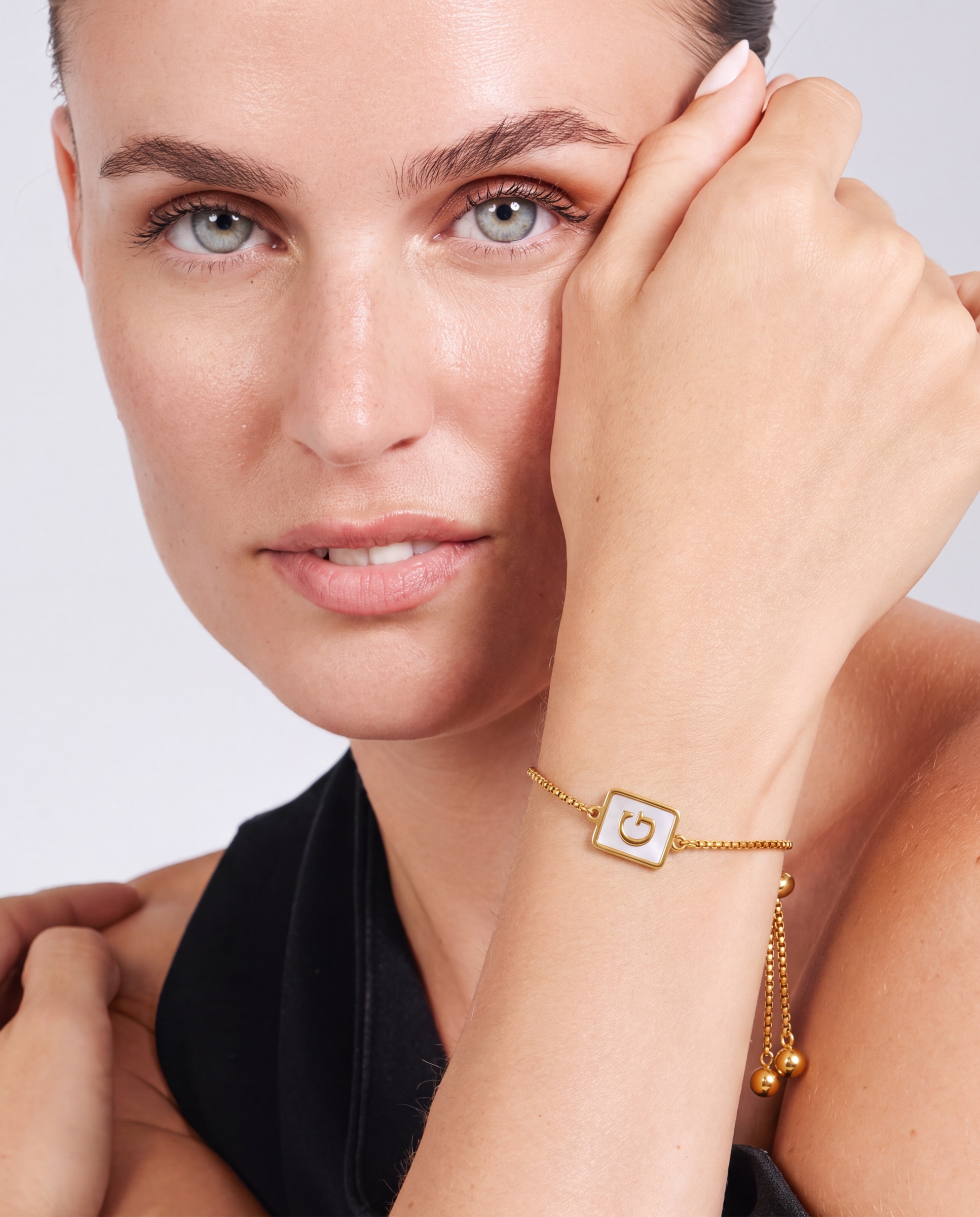 Pulsera de acero acabada en oro amarillo 18k con madreperla - Luxenter - Dorado Dorado-5