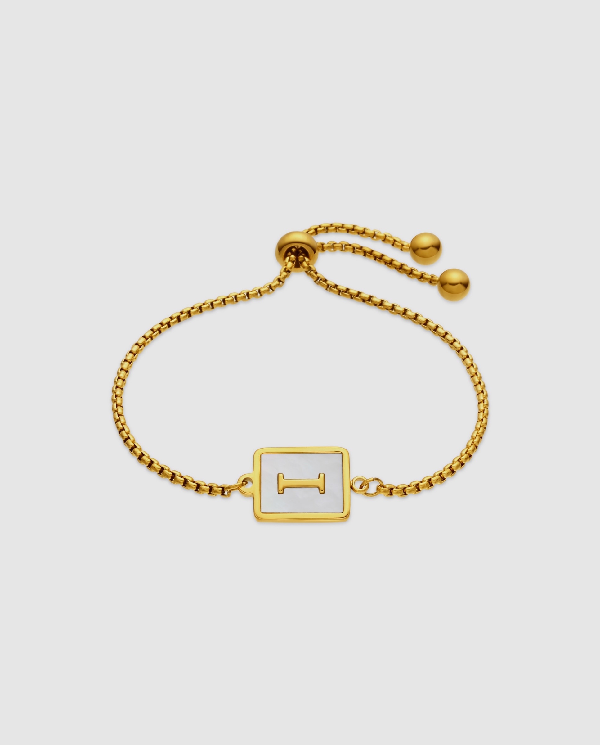 Imagen 0 de Pulsera de acero acabada en oro amarillo 18k con madreperla Dorado