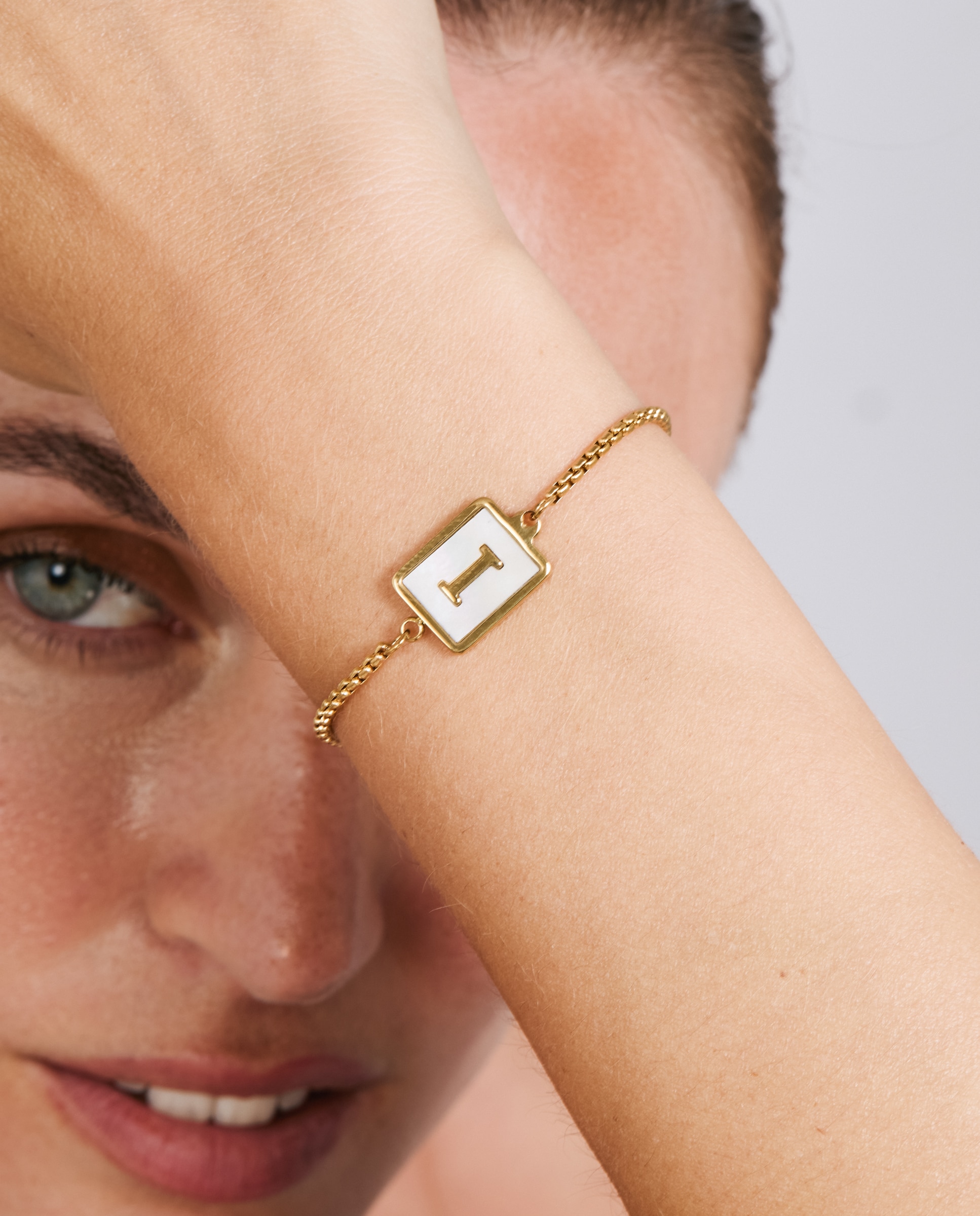 Pulsera de acero acabada en oro amarillo 18k con madreperla - Luxenter - Dorado Dorado-4